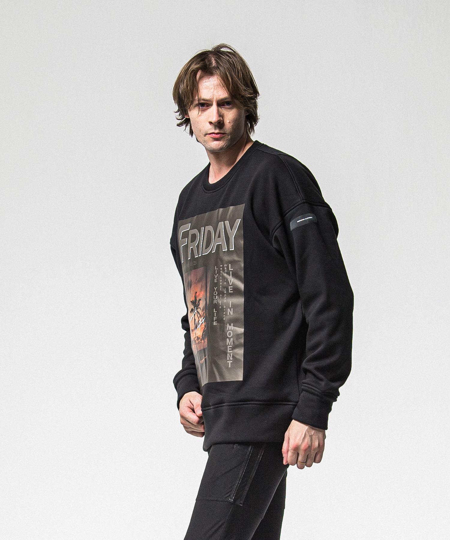 【FRIDAYコラボ】 FRIDAY OLD COVER VELOURS FLEECE TRAINER / RCF1-C-002 / 裏起毛FRIDAYオールドカバートレーナー / ブラック (11月上旬入荷予定)