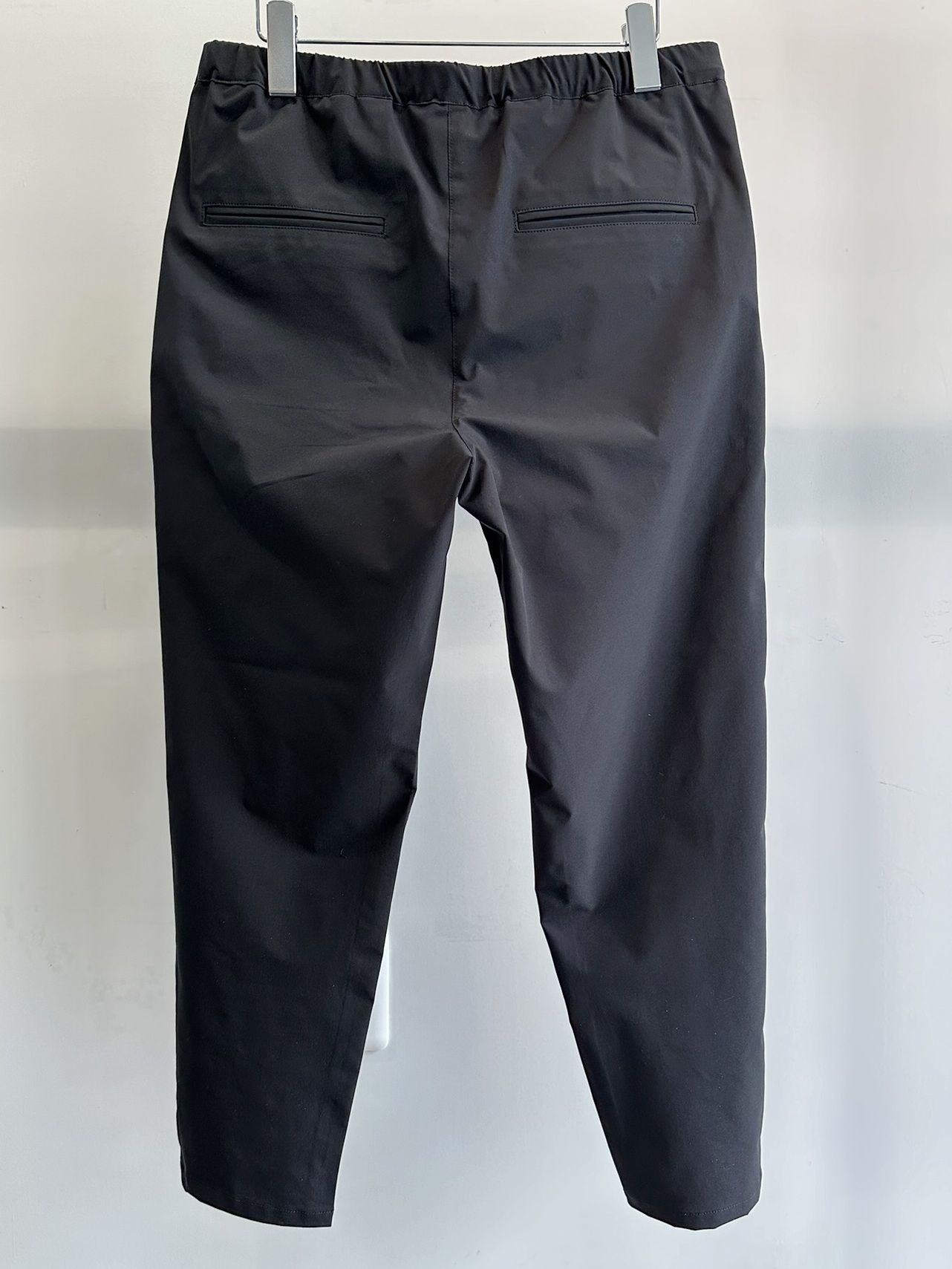 PAT WIDE EASY PANTS / RC31-ST-036 / ベルト付きテーパードワイドパンツ / ナイロンブラック
