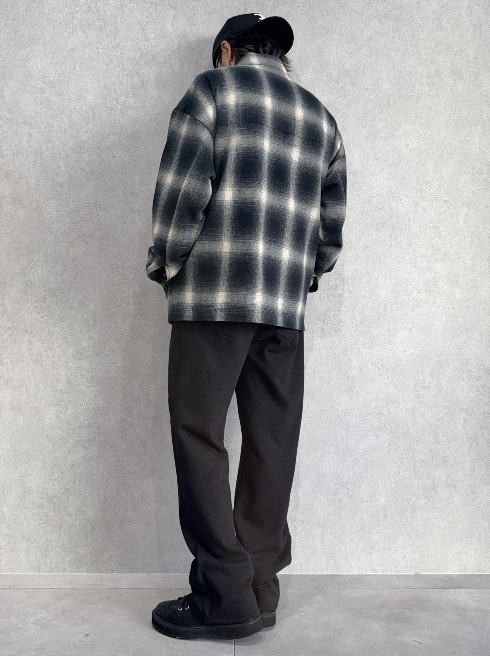 VELOURS FLEECE WIDE TUCK PANTS / RC38-ST-016HWT / 裏起毛スウェットワイドタックパンツ / ブラック