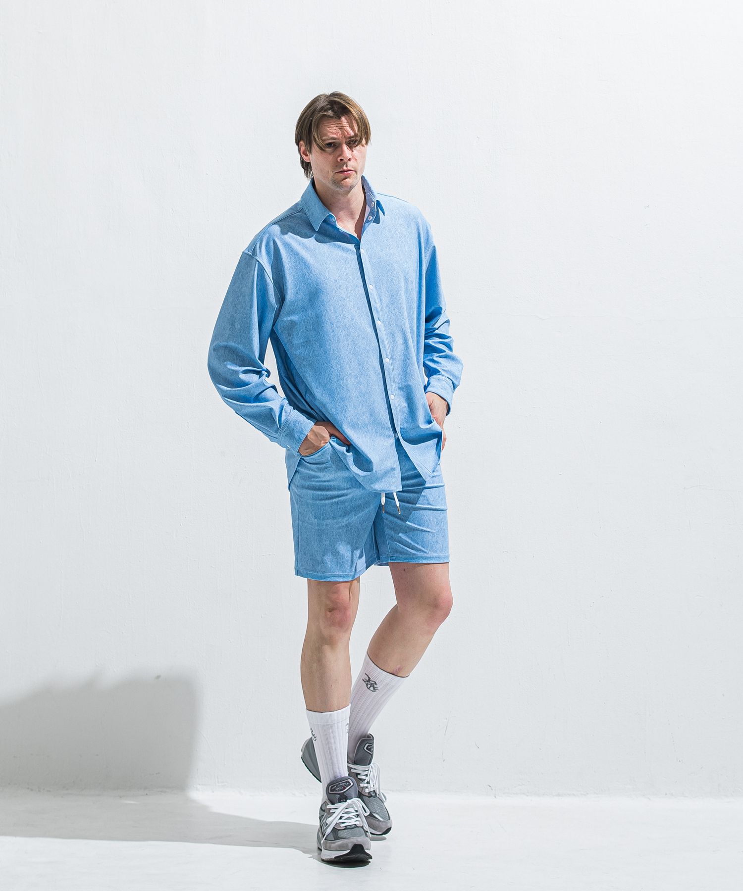 RUSH JACK SHIRTS / RC40-SH-001 / オーバーサイズラッシュガードシャツ / ライトインディゴ (5月中旬入荷予定)