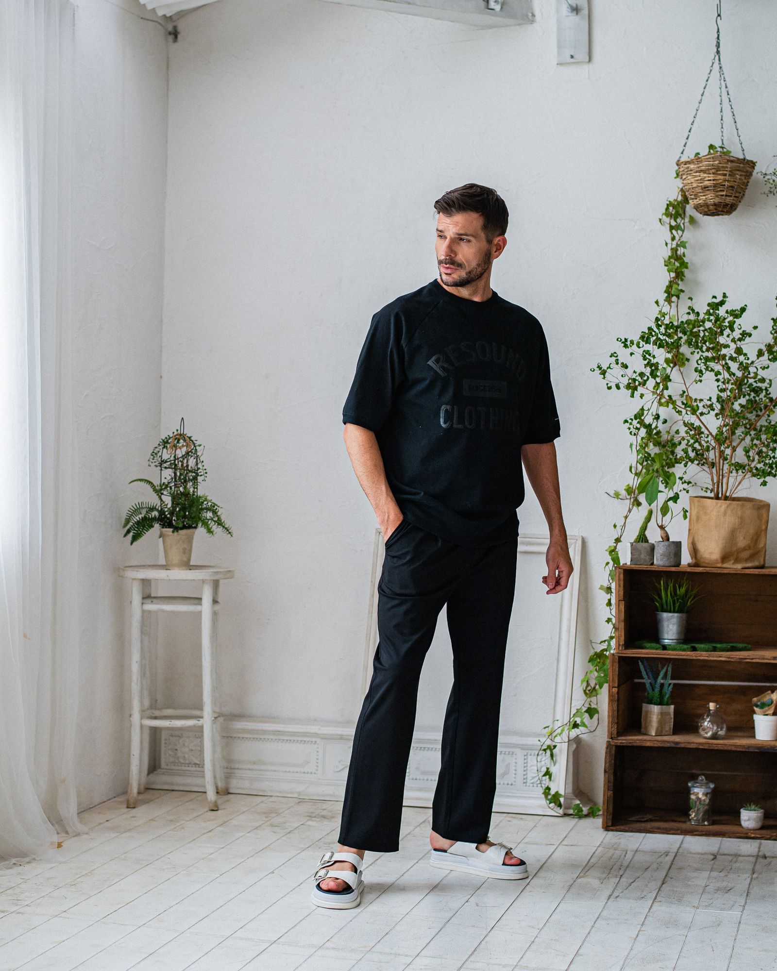 CHRIS EASY WIDE TUCK PANTS / RC32-ST-016WT / ワイドタックパンツ / ブラック