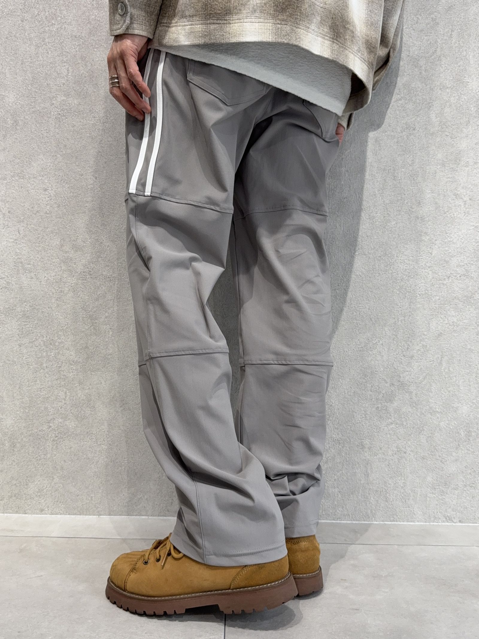 JOHNSON LINE WIDE PANTS / RC39-ST-009WT / ジョンソンラインワイドタックパンツ / グレー×ホワイト