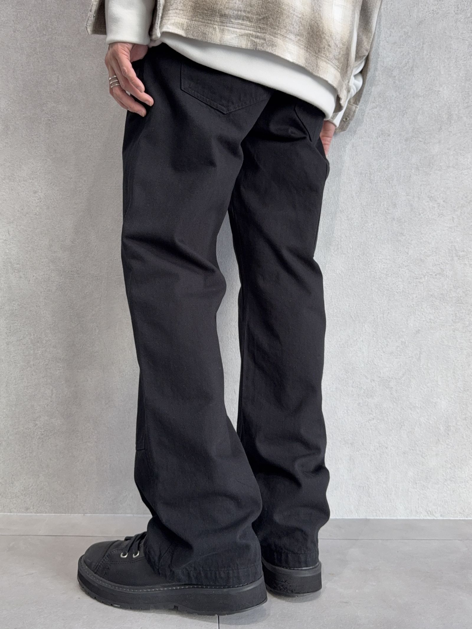 DOUBLE KNEE PT / RC39-ST-041 / ダブルニーワイドデニムパンツ / ブラック