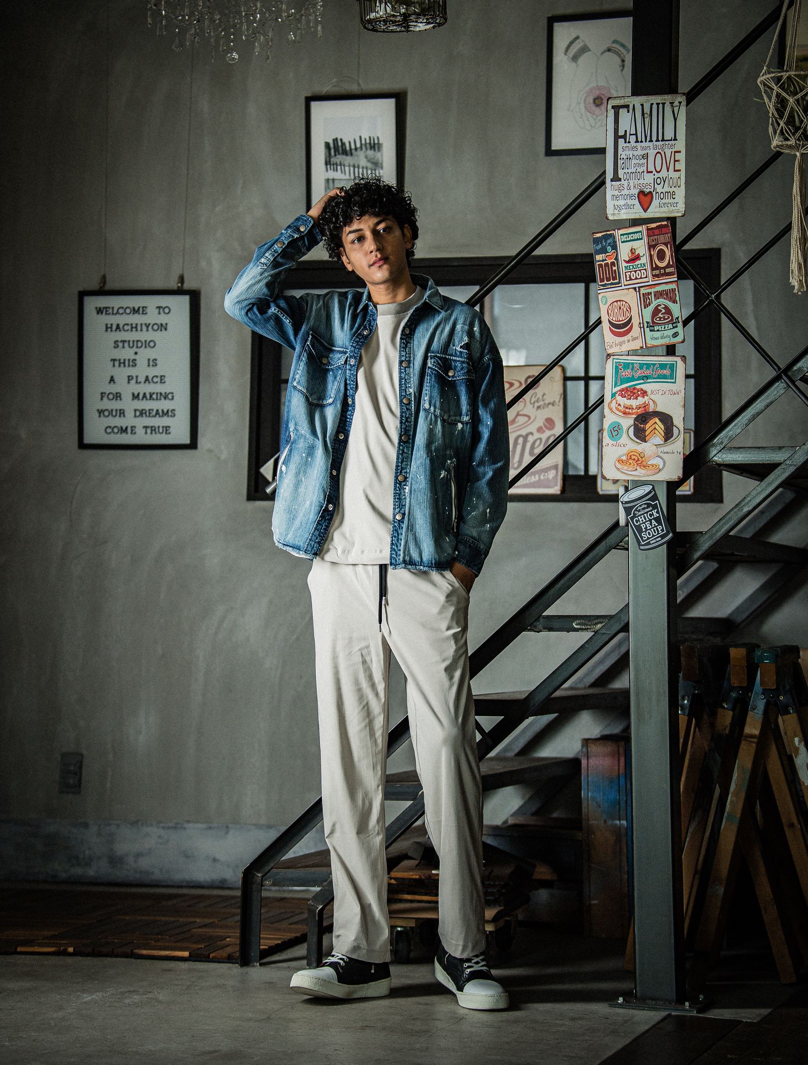 CHRIS EASY WIDE PANTS / RC31-ST-016W / ナイロンワイドパンツ / グレージュ