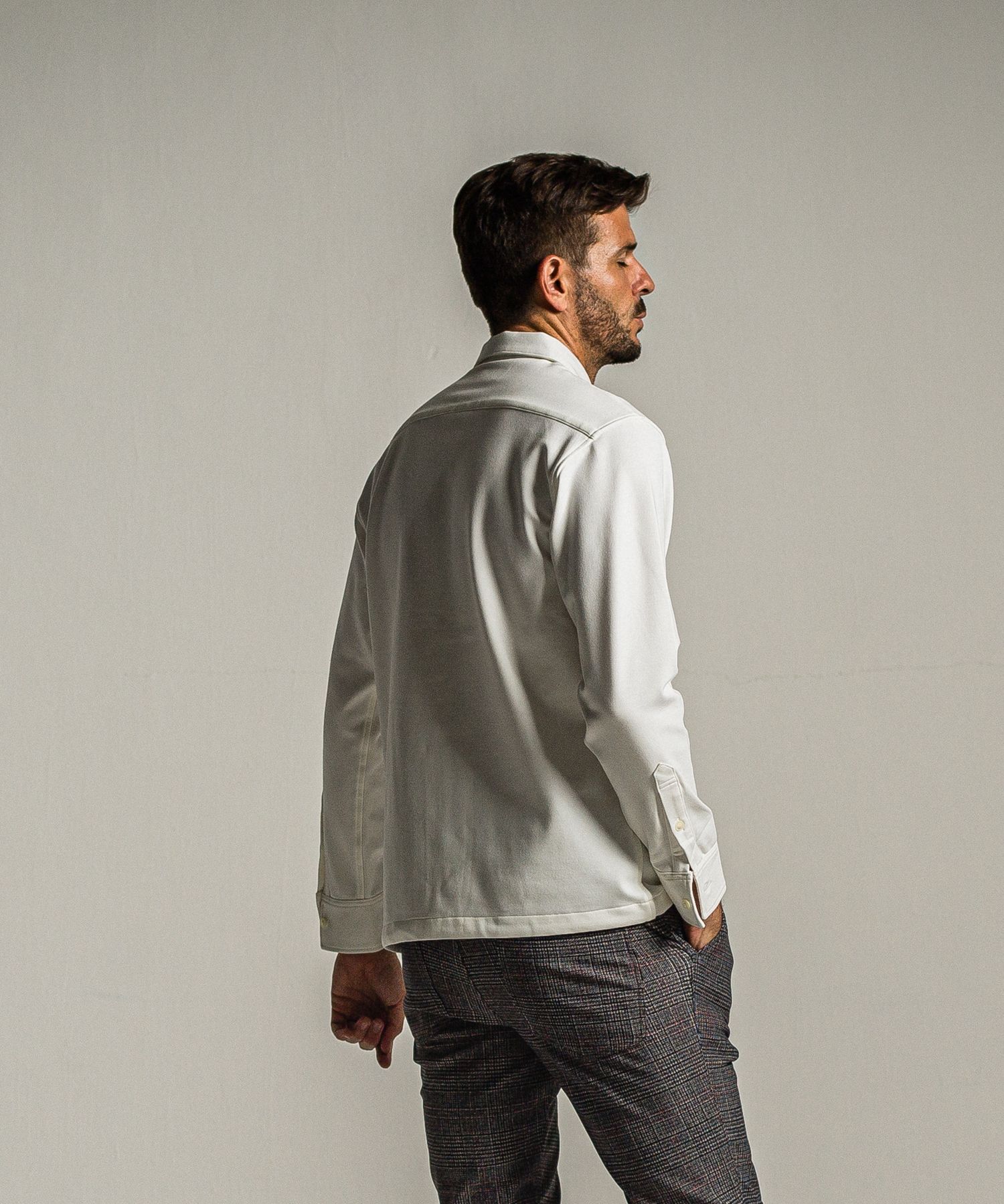 PULLOVER JERSEY SHIRT / RC34-SH-002 / 裏起毛ハーフジップシャツ / ホワイト