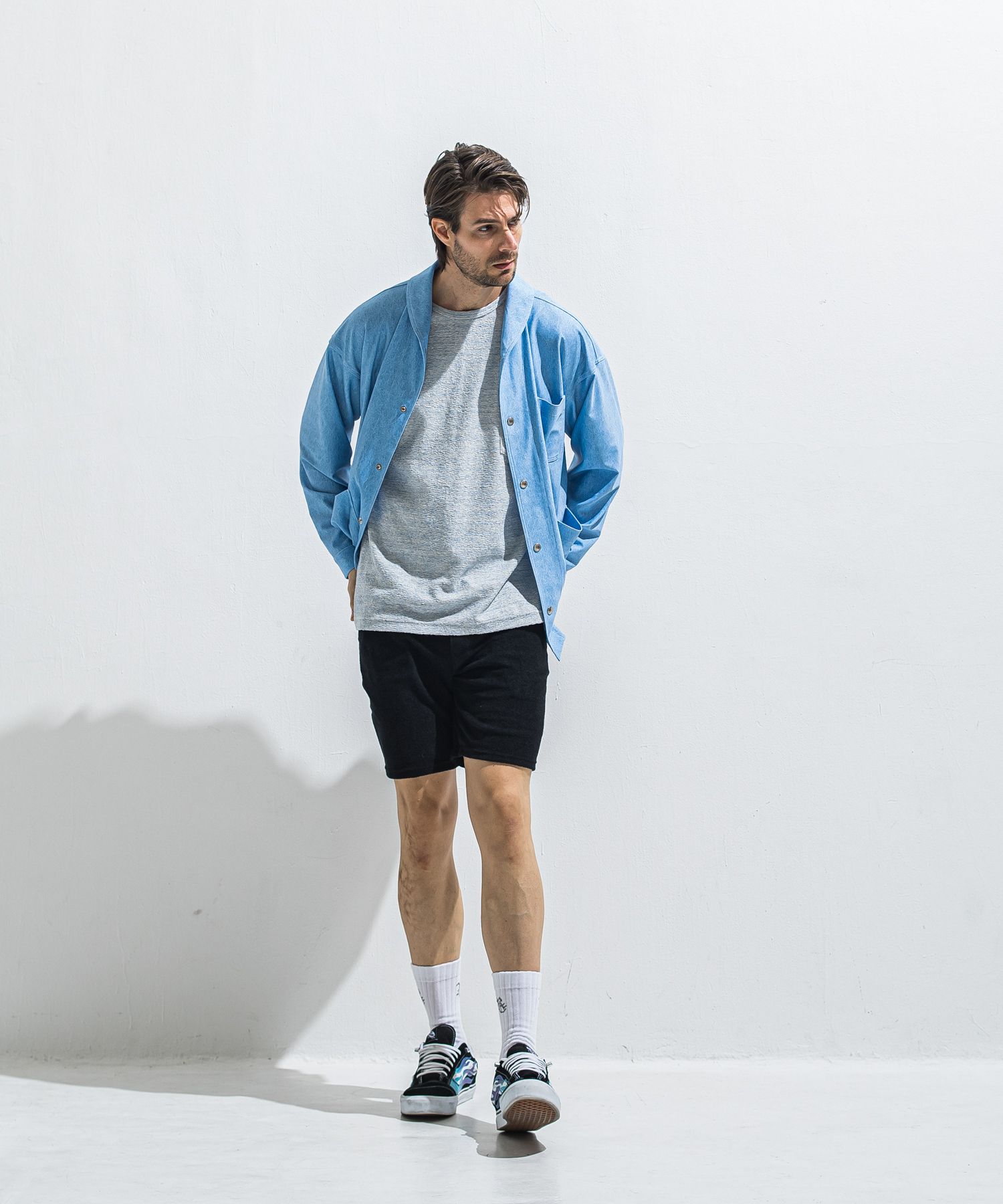 PILE OVER TEE / RC40-T-002 / パイルポケットビッグTシャツ / サックス (4月中旬入荷予定)