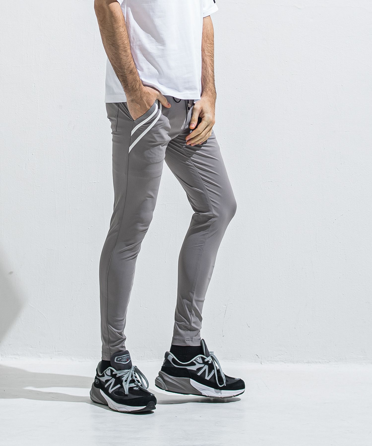 EDGE NYLON PT / BASIC-ST-014 / エッジナイロンラインパンツ / グレー (4月下旬入荷予定)