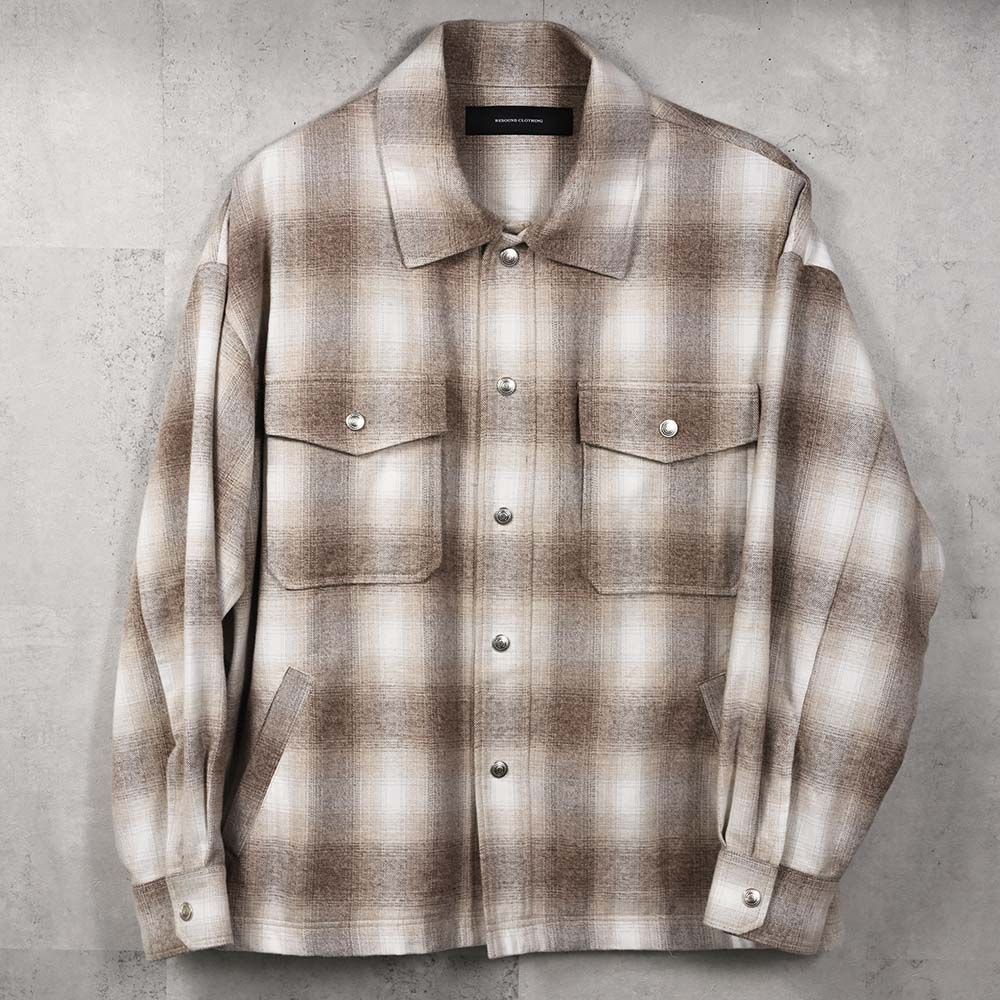 FLANNEL CHECK JK / RC38-JK-007 / フランネルチェックCPOジャケット / ブラウン (10月中旬入荷予定)