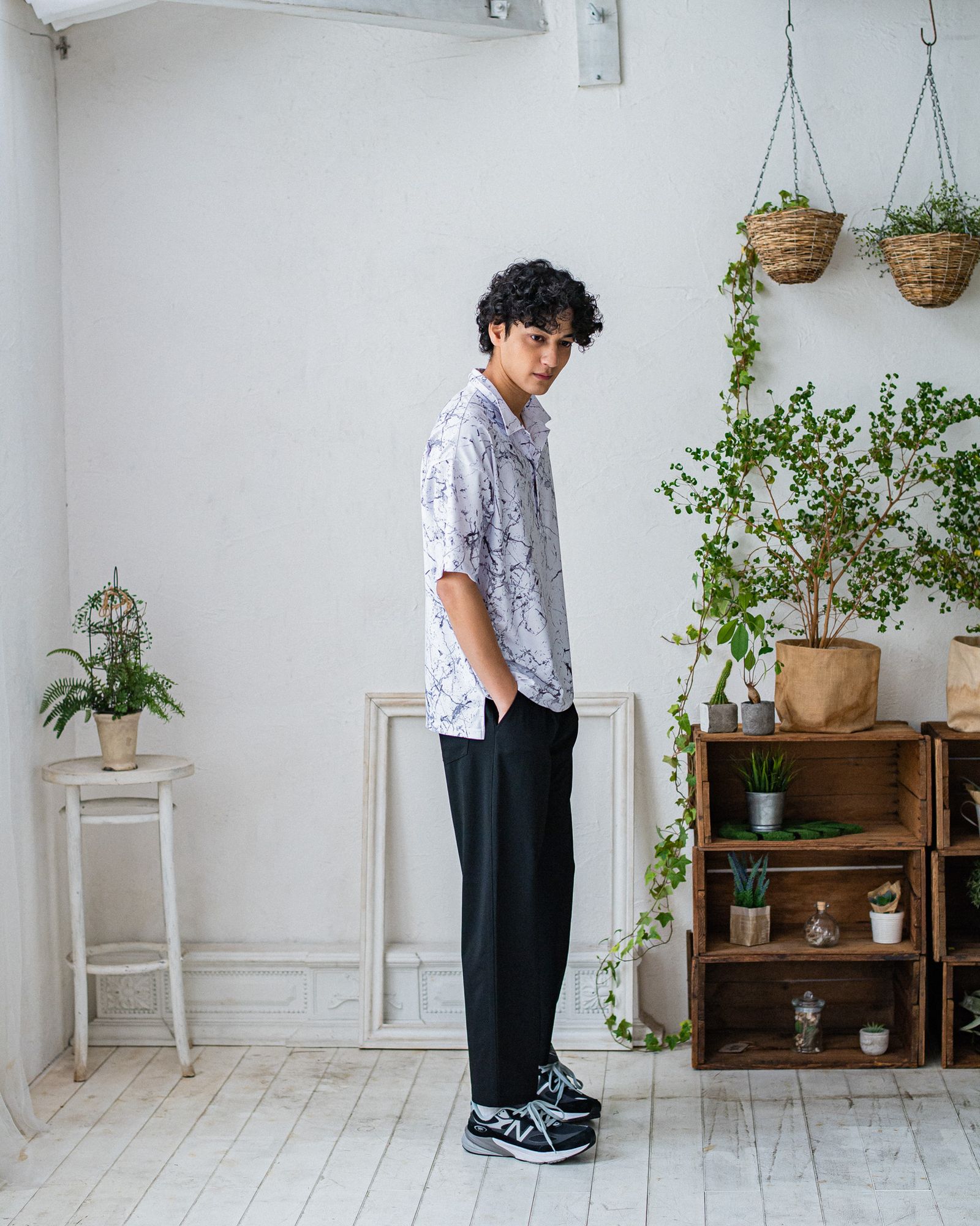 CHRIS EASY WIDE TUCK PANTS / RC32-ST-016WT / ワイドタックパンツ / ブラック