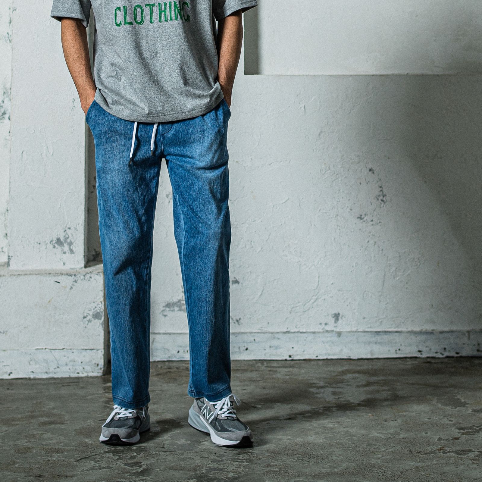 EX DENIM JERSEY WIDE PT / RC35-ST-016WTD / デニムジャージワイドパンツ / ライトインディゴ