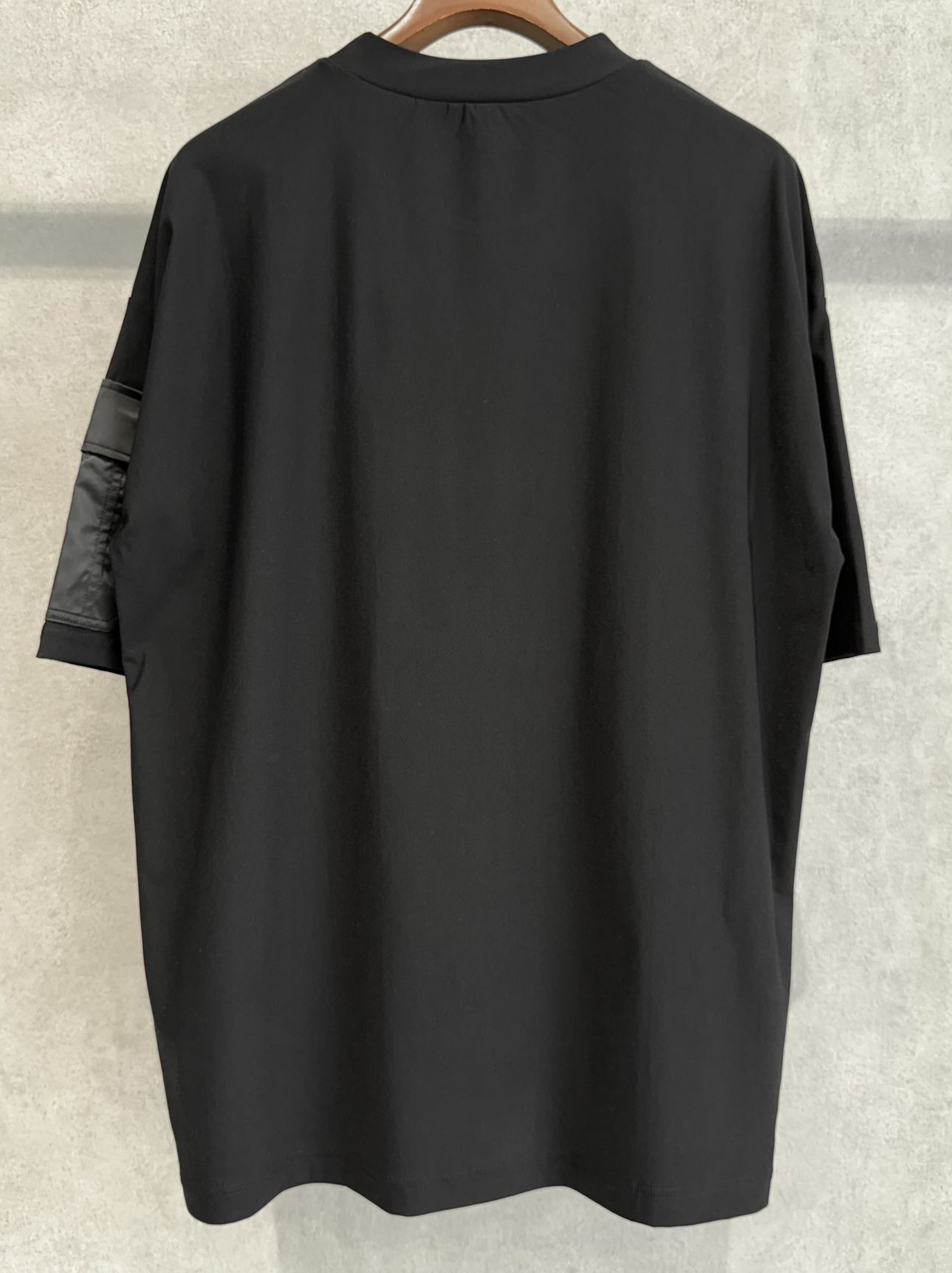 MILITARY NYLON OVER TEE / RC40-T-008 / ナイロンポケットビッグTシャツ / ブラック