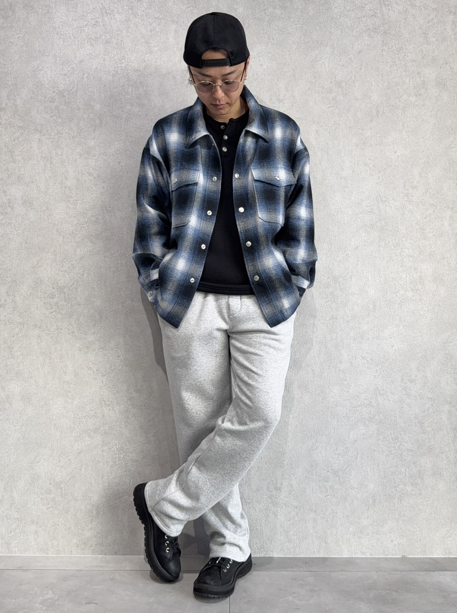 VELOURS FLEECE WIDE TUCK PANTS / RC38-ST-016HWT / 裏起毛スウェットワイドタックパンツ / グレー