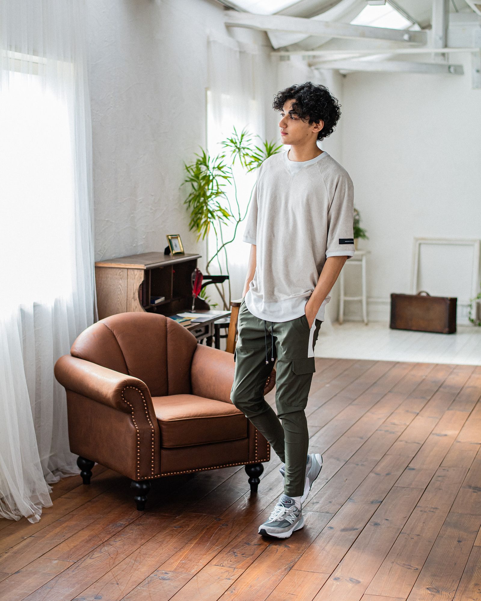 PILE HALF SLEEVE / RC32-T-007 / パイルビッグTシャツ / グレージュ