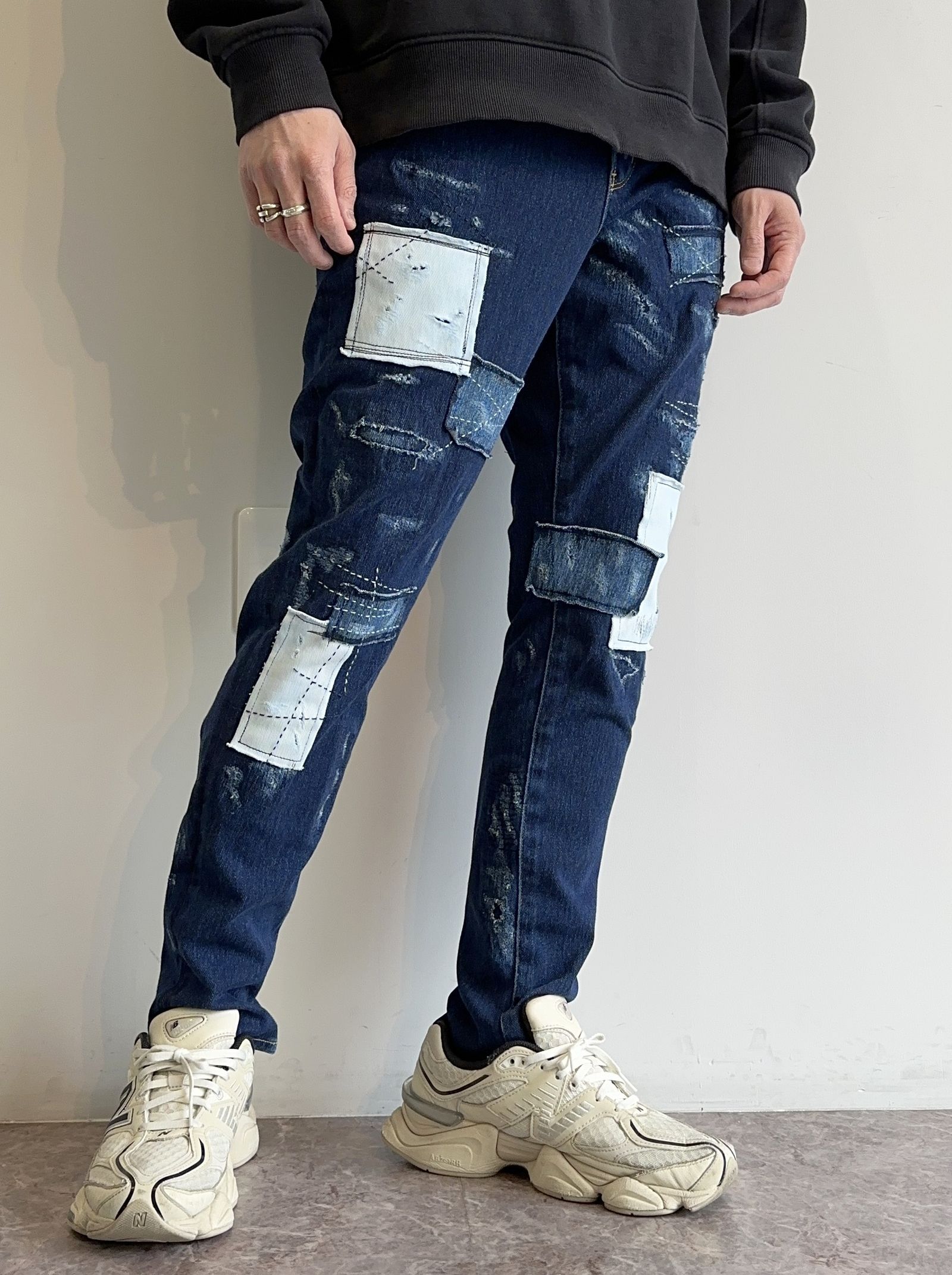 MICK DENIM JERSEY / RC31-ST-020 / デニムジャージテーパードパンツ / インディゴリメイク