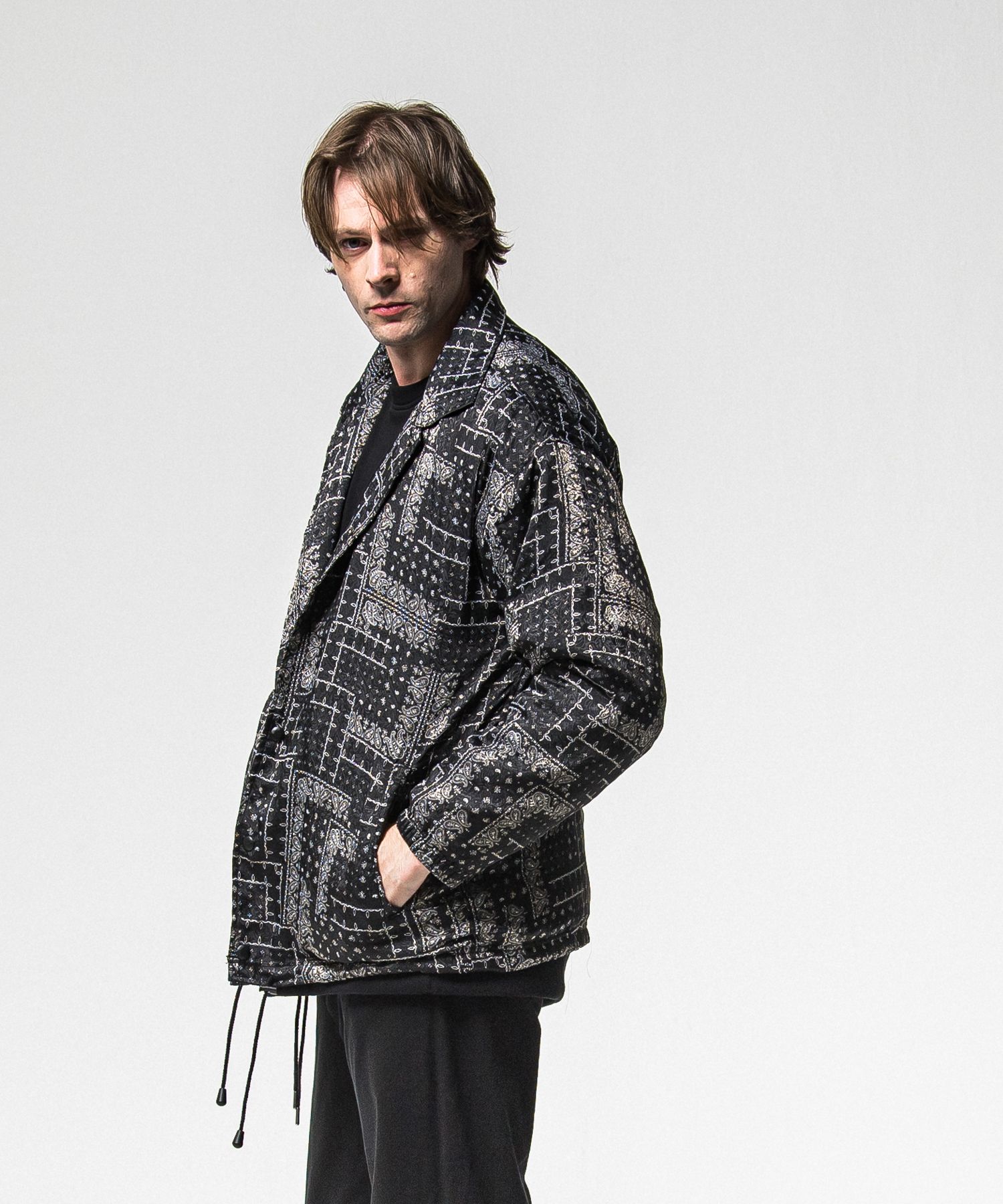 FUR COACH JK / RC38-JK-005 / キルティングファーコーチジャケット / ペイズリーブラック (11月中旬入荷予定)