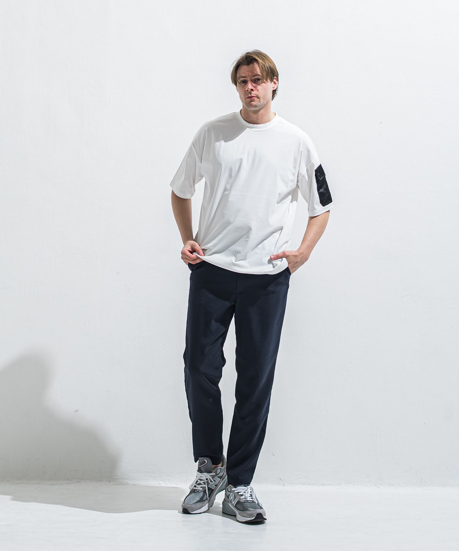 MILITARY NYLON OVER TEE / RC40-T-008 / ナイロンポケットビッグTシャツ / ホワイト (6月上旬入荷予定)