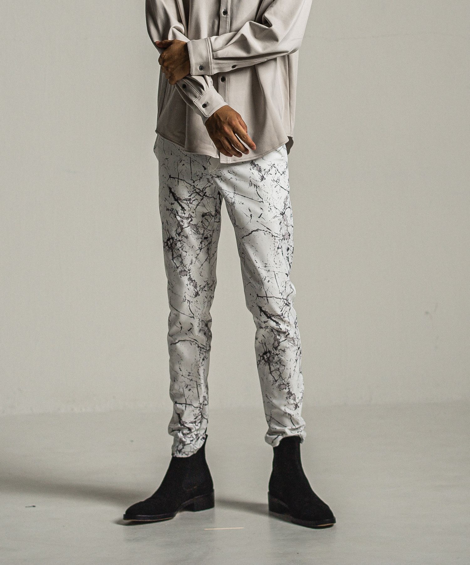 CHRIS EASY PANTS / RC34-ST-016 / ペイント柄イーシーパンツ / グレー