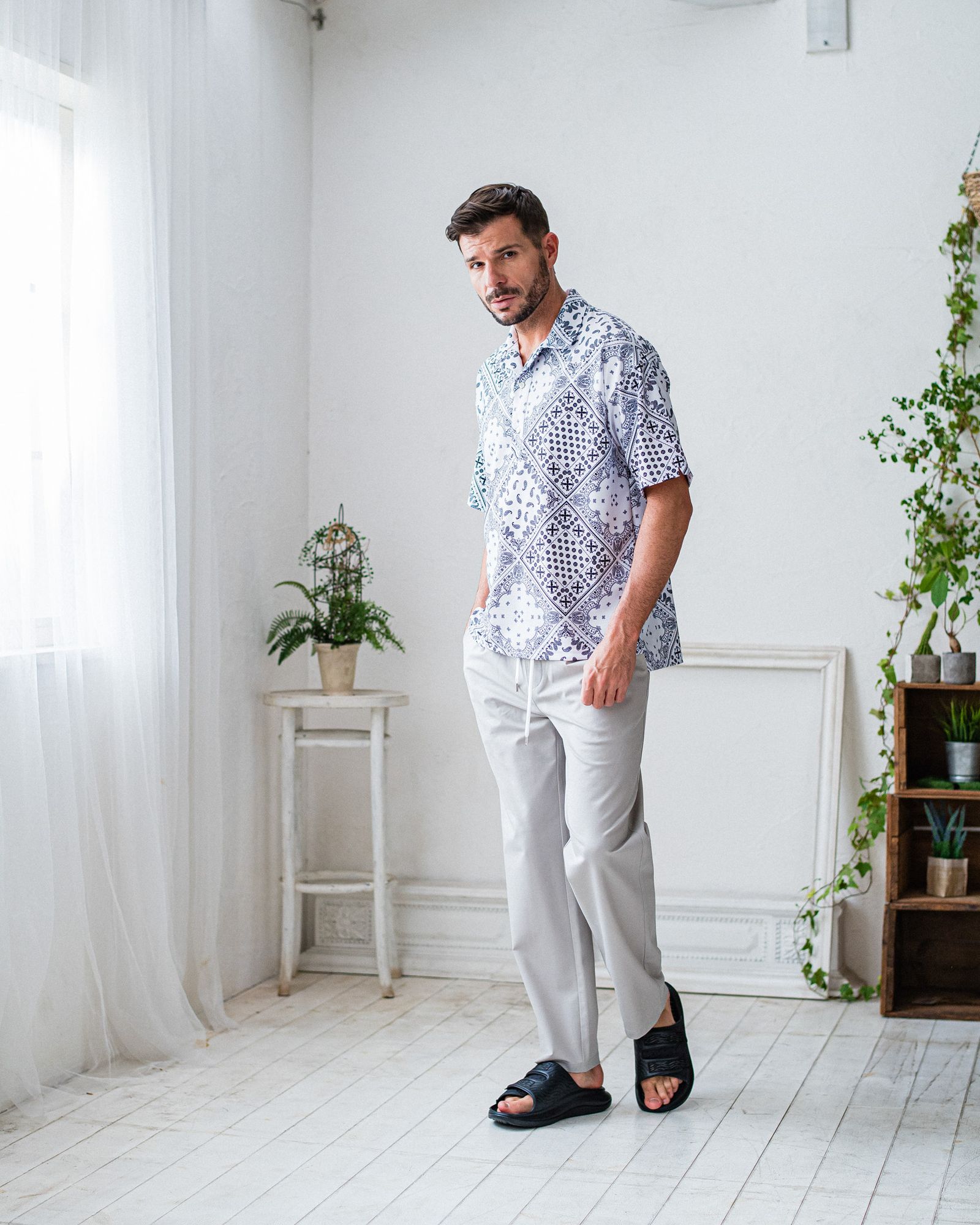 CHRIS EASY WIDE TUCK PANTS / RC32-ST-016WT / ワイドタックパンツ / グレージュ