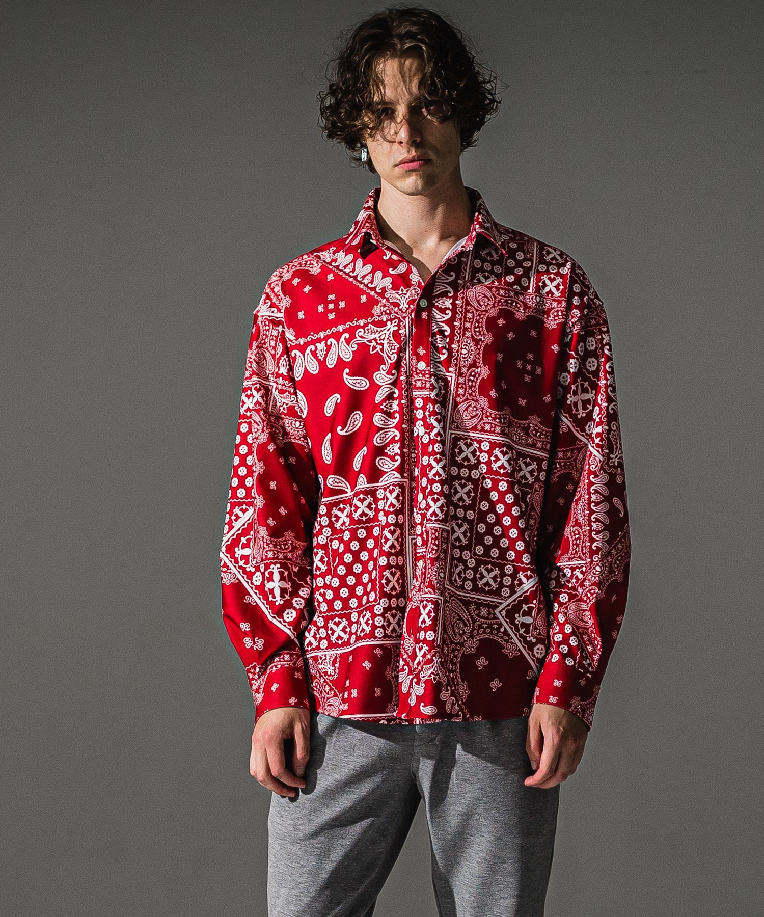BANDANA JACK SHIRTS / RC41-SH-002 / オーバーサイズペイズリーシャツ / レッドバンダナ (8月下旬入荷予定)