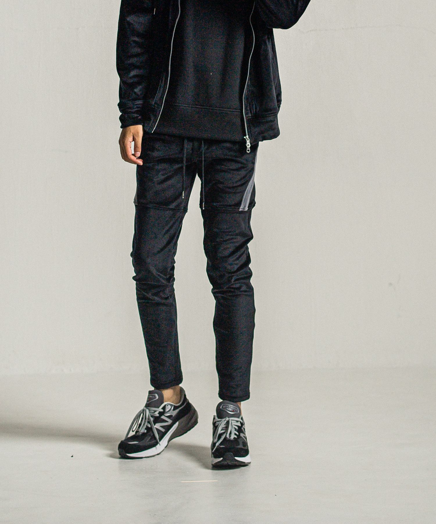 VELOURS TYLER PANTS / RC34-ST-026BH / ベロアフリースラインイージーパンツ / ブラック