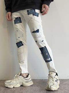 MICK DENIM JERSEY / BASIC-ST-020 / デニムジャージテーパードパンツ / ホワイトリメイク (9月上旬入荷予定)