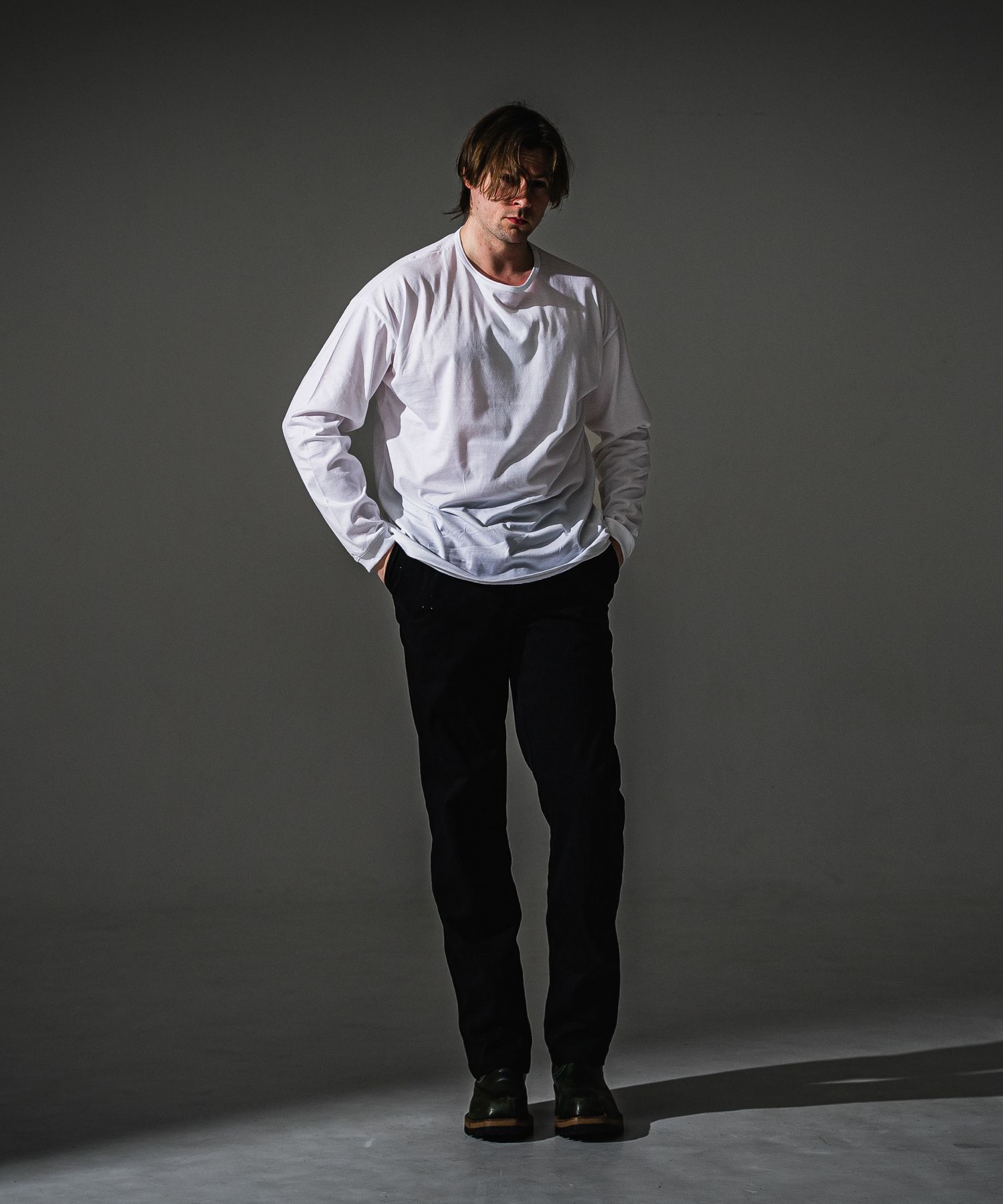 PIN ST RC OVER LONGSLEEVE TEE / RC41-T-003 / オーバーサイズ長袖バックロゴTシャツ / ホワイト (7月中旬入荷予定)