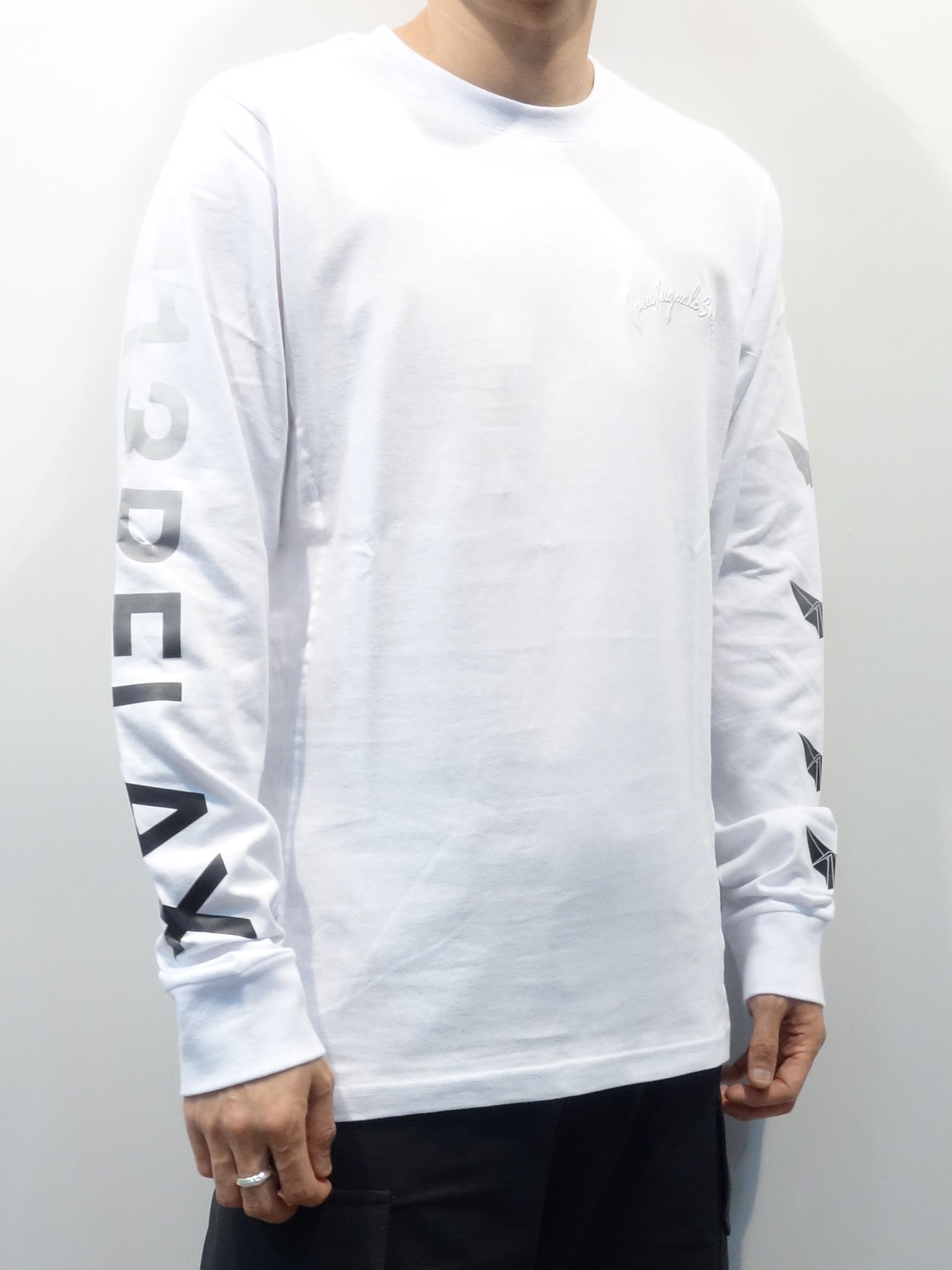 グラデーションプリント長袖Tシャツ / ust-22052 / ホワイト
