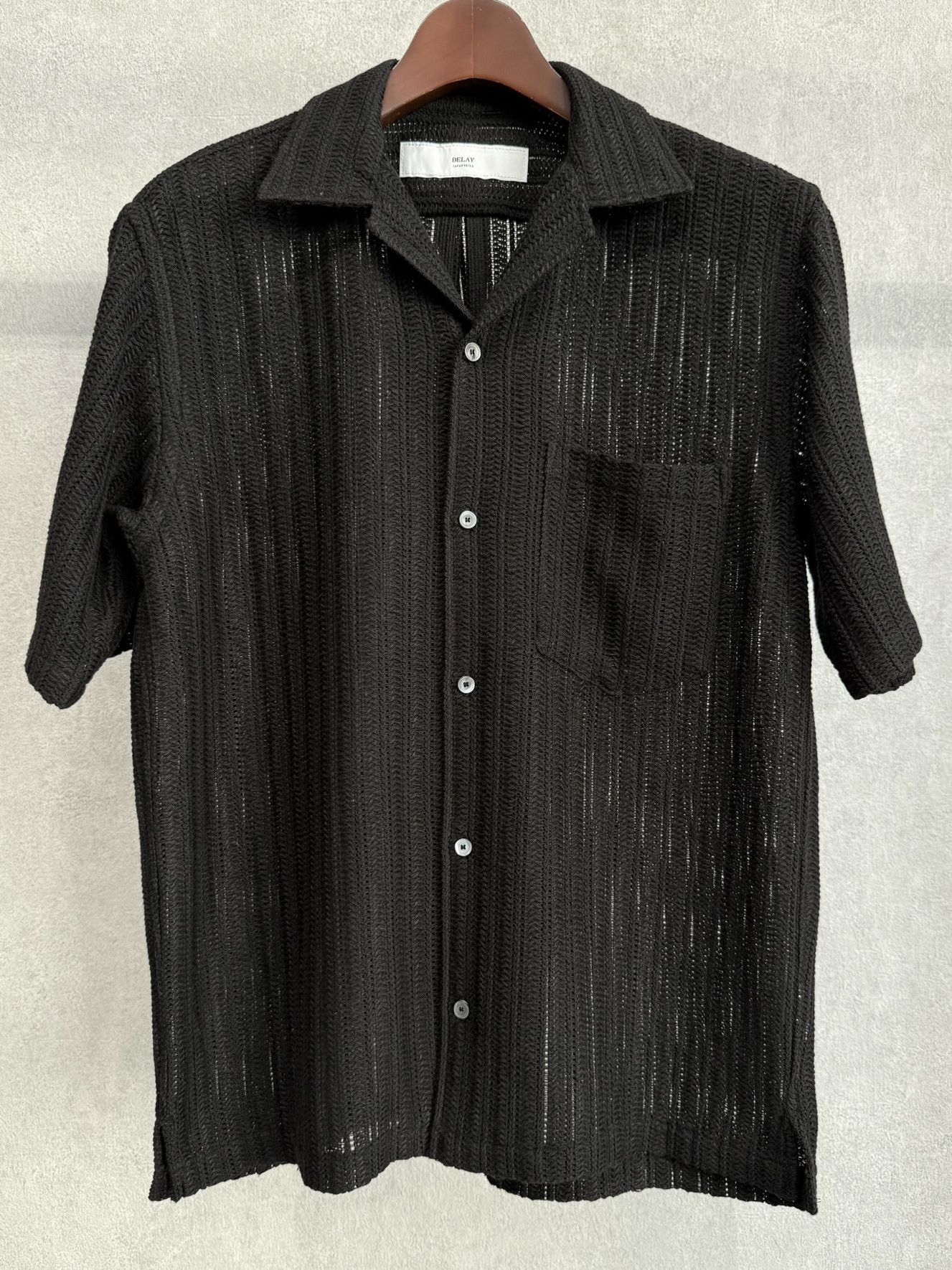 RUSSEL SHIRTS / DP1-SH-004 / ラッセル織り半袖シャツ / ブラック