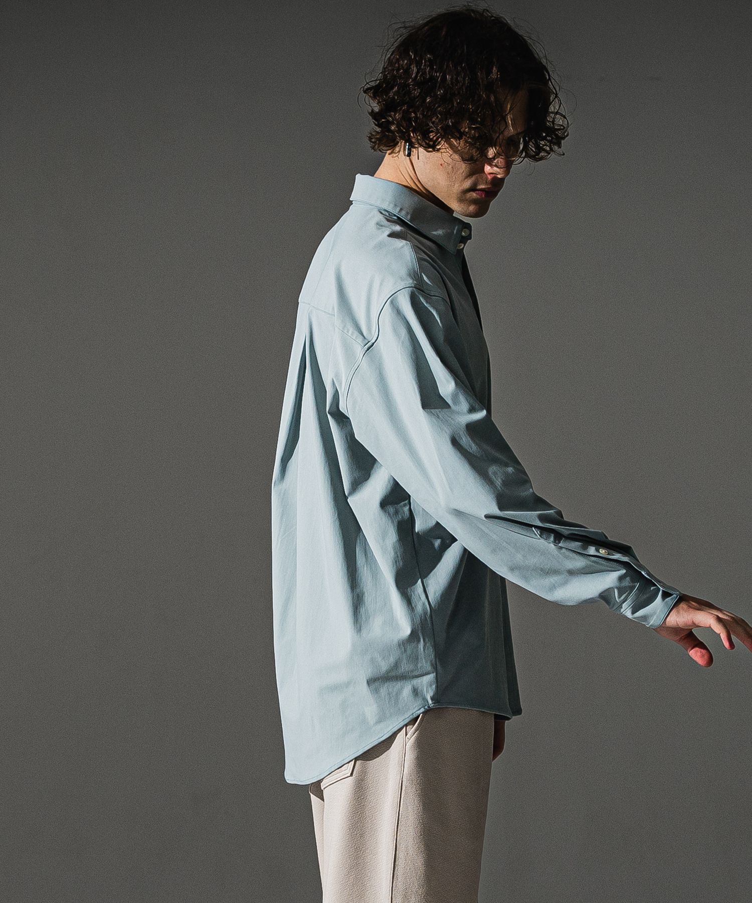 NYLON JACK SHIRTS / RC41-SH-001 / オーバーサイズナイロンシャツ / アクア (7月下旬入荷予定)