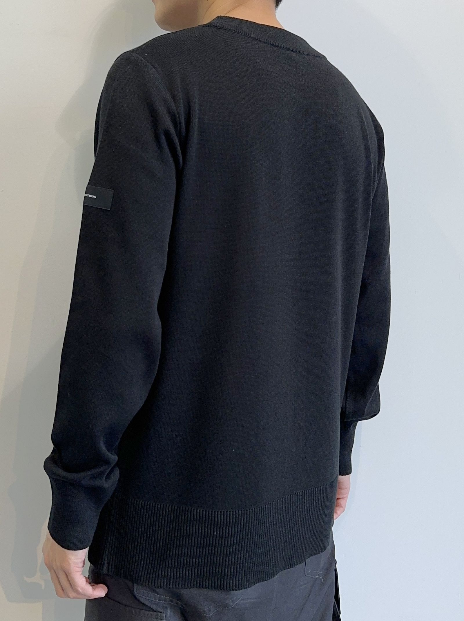 SILK KNT LONG SLEEVE / RC29-K-001 / 無地コットンニット / ブラック