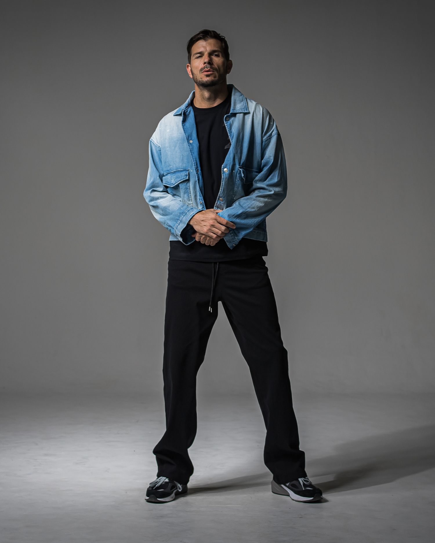 KING DENIM JERSEY / BASIC-ST-005 / デニムジャージ バギーワイドパンツ / ブラック