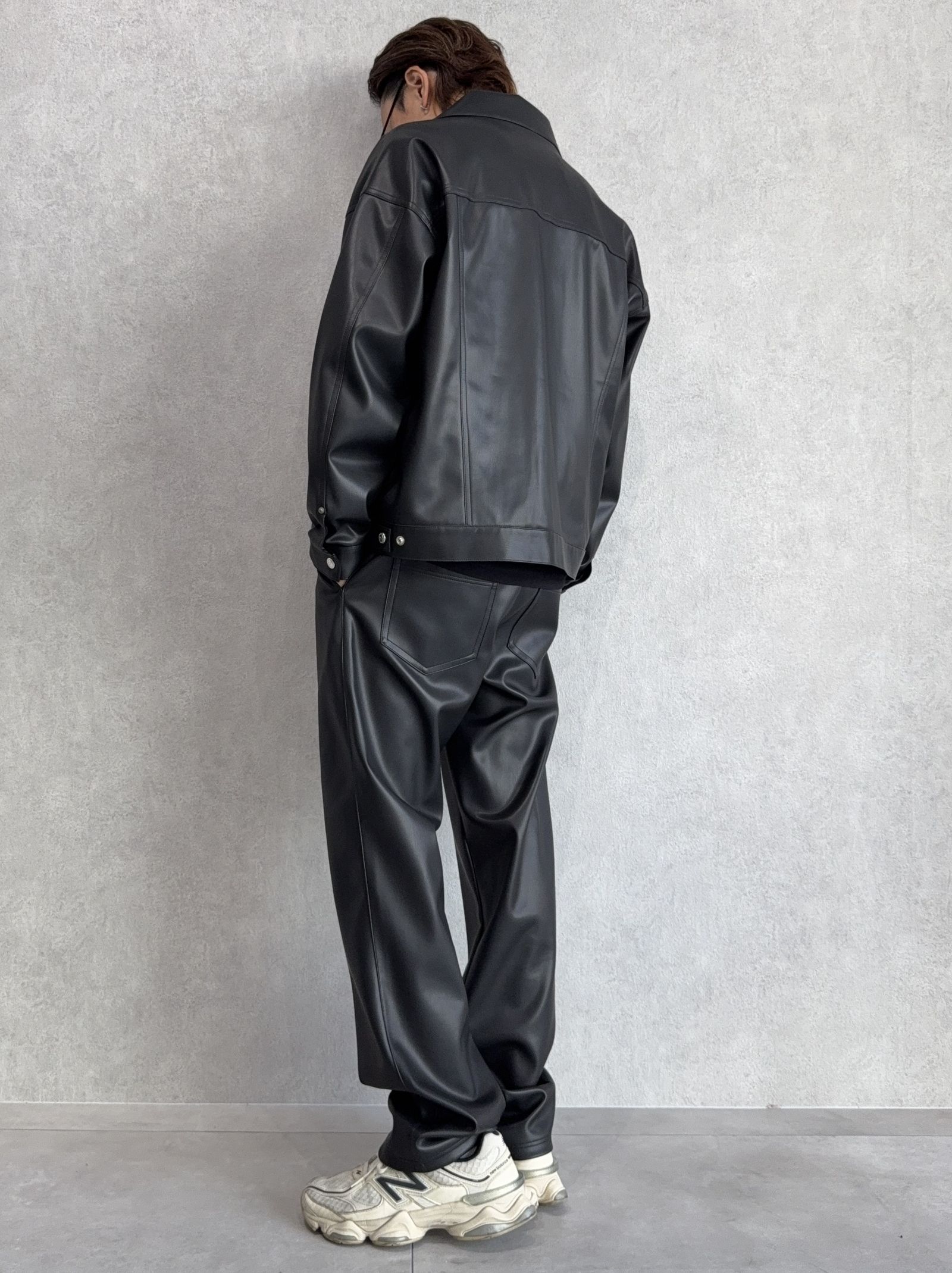 LEATHER OVER 3RD G / RC37-JK-006 / エコレザー3RD型Gジャン / ブラック