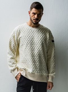 GEOMETRIC PATTERN DROP TRAINER / RC27-C-006 / 幾何学模様トレーナー / オフホワイト