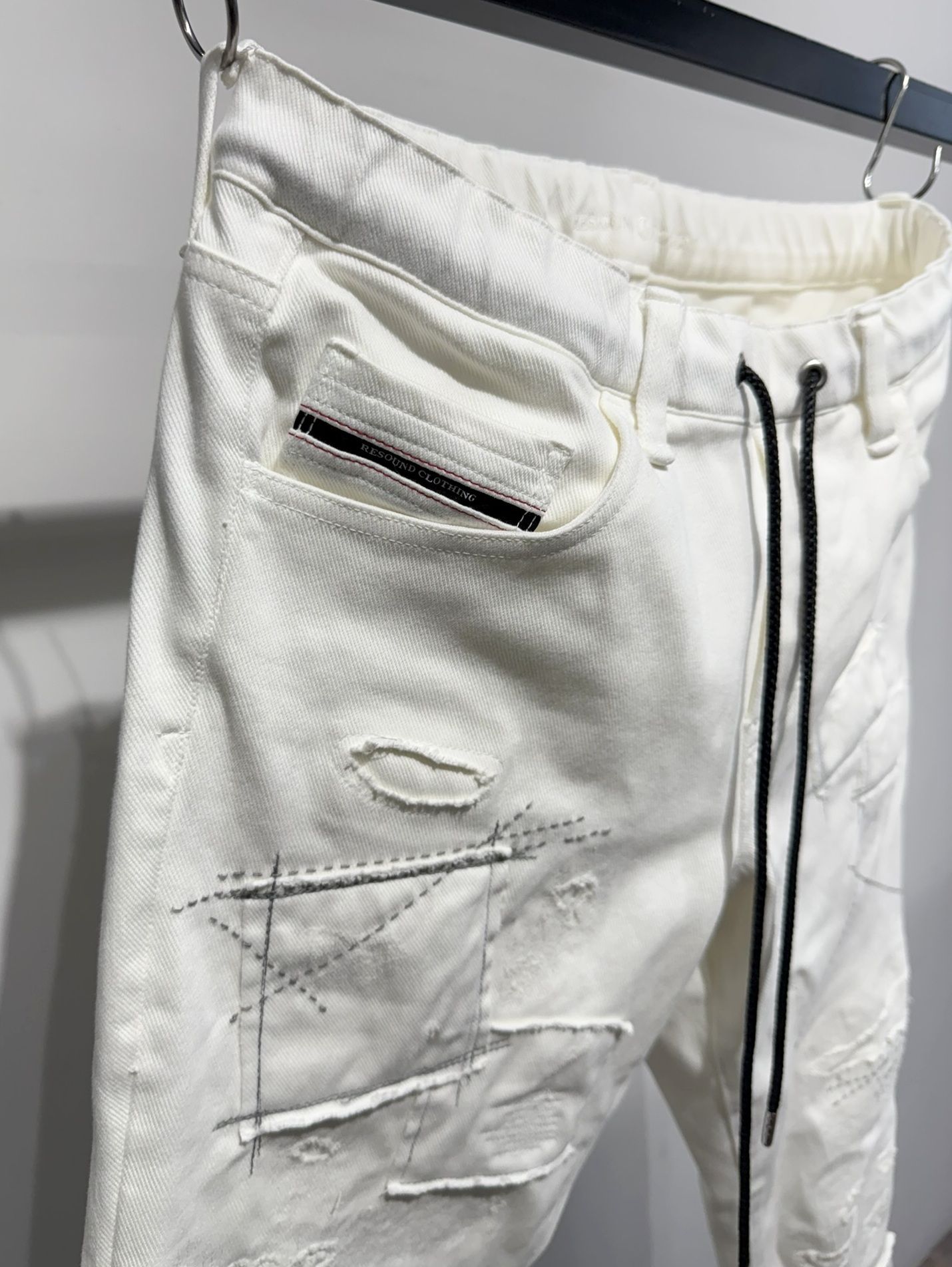MICK DENIM JERSEY / RC35-ST-020 / デニムジャージテーパードパンツ / ホワイトリメイク