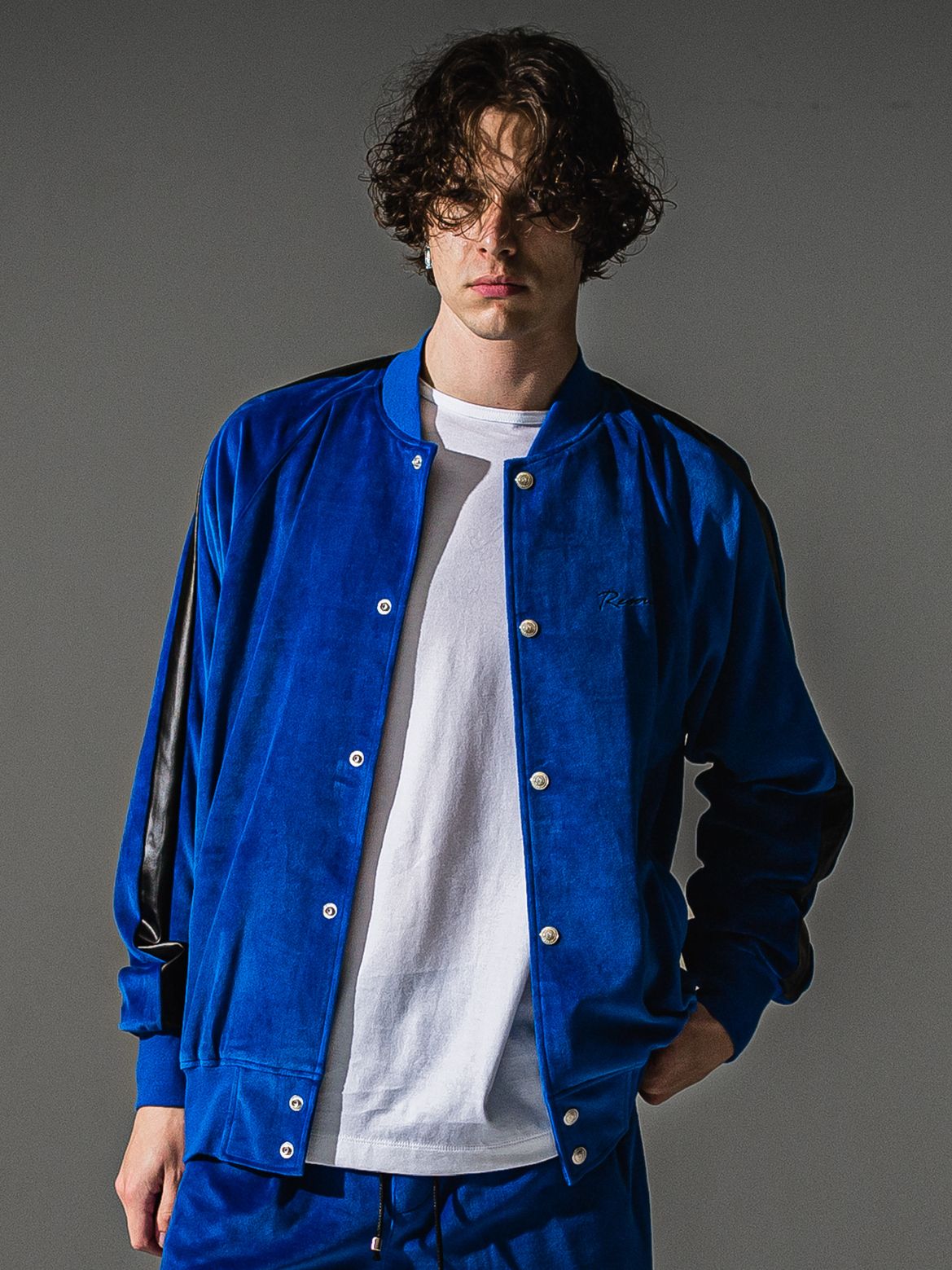 VELOURS VARSITY / RC41-C-005 / ベロアトラックスタジャン / ブルー (9月中旬入荷予定)