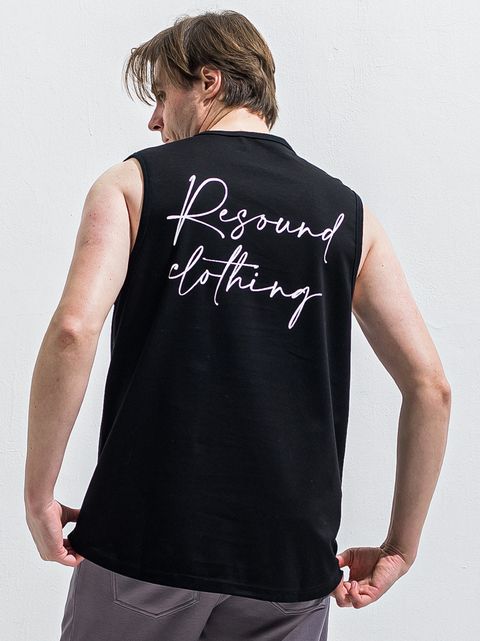 OVER NO SLEEVE / RC40-T-010 / バックロゴメッシュノースリーブ / ブラック (6月上旬入荷予定)