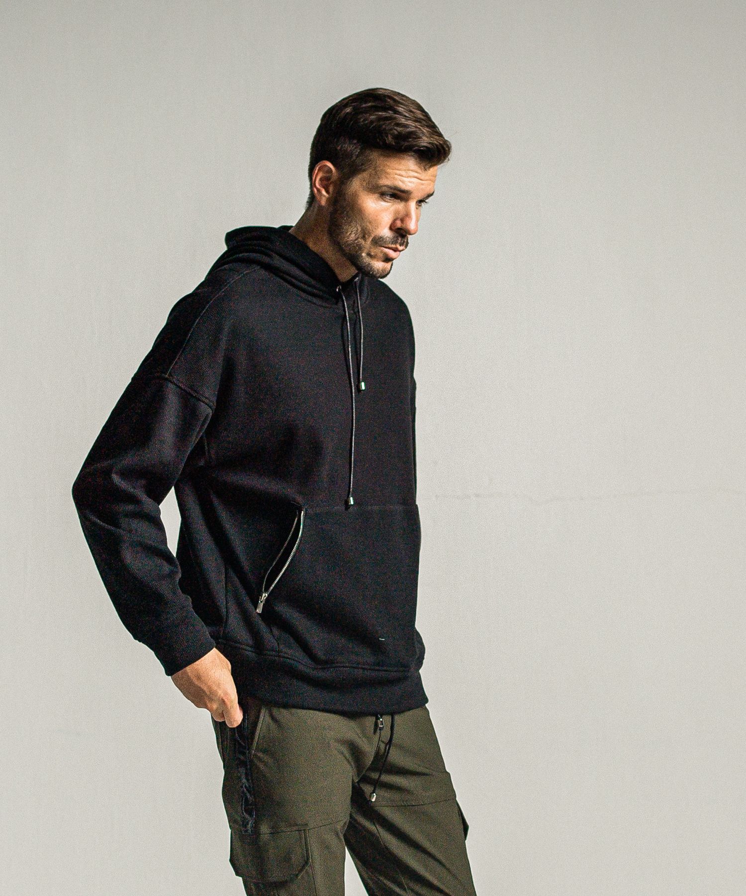 SHAGGY FLEECE THERMAL PULLOVER HOODIE / RC34-C-003 / 裏起毛サーマルパーカー / ブラック