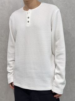 KNT HENRY / RC41-C-001 / コットンニットヘンリーネックロングTシャツ / ホワイト