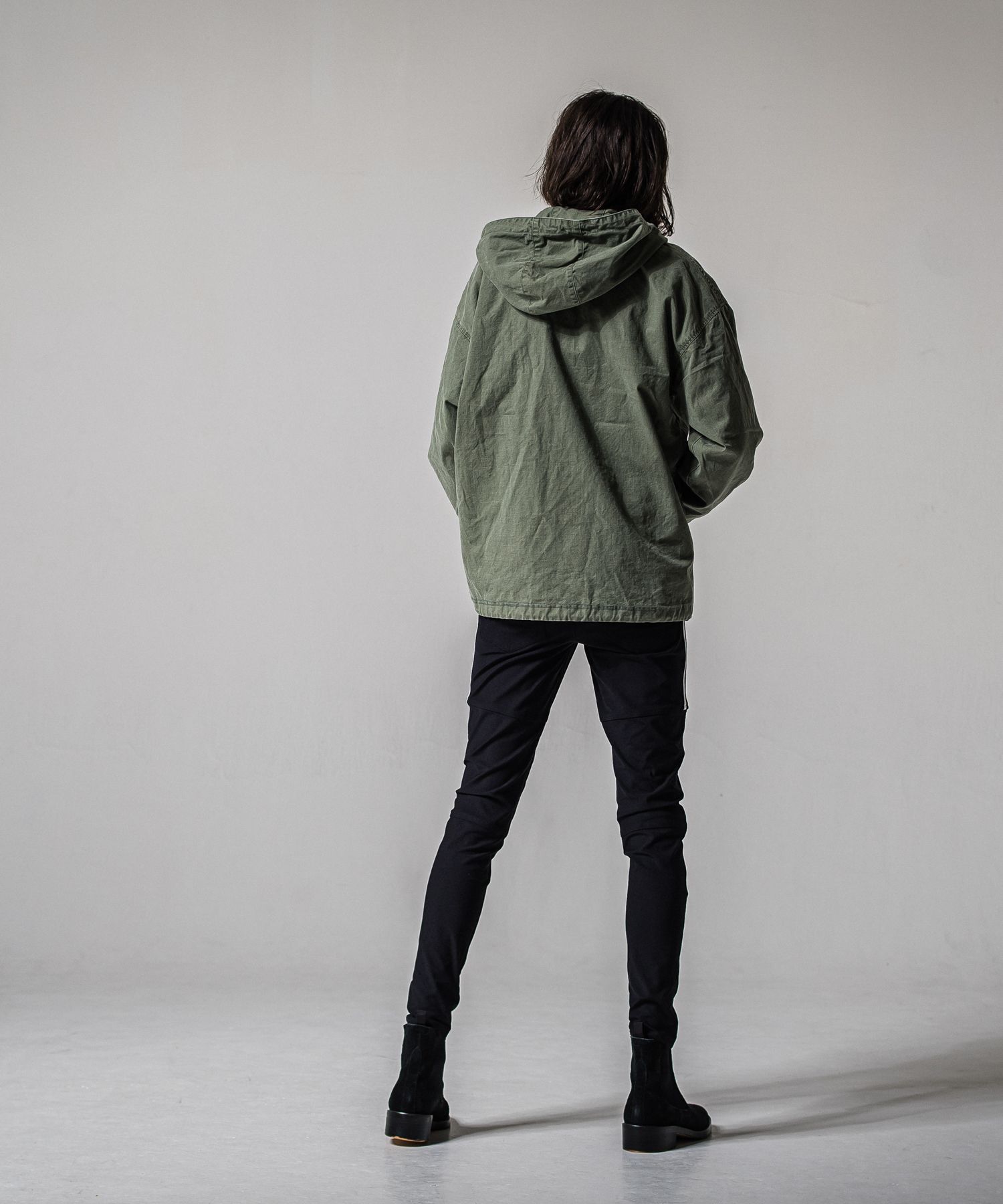 JOHNSON LINE NYLON PT / BASIC-ST-009 / ジョンソンナイロンラインパンツ / ブラック×ホワイト (3月上旬入荷予定)