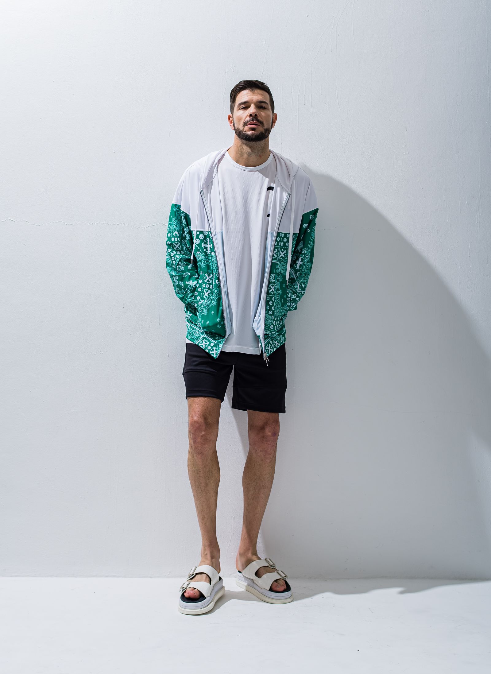 TYLER LINE SHORTS / RC28-HP-001 / 斜めラインハーフパンツ / ブラック