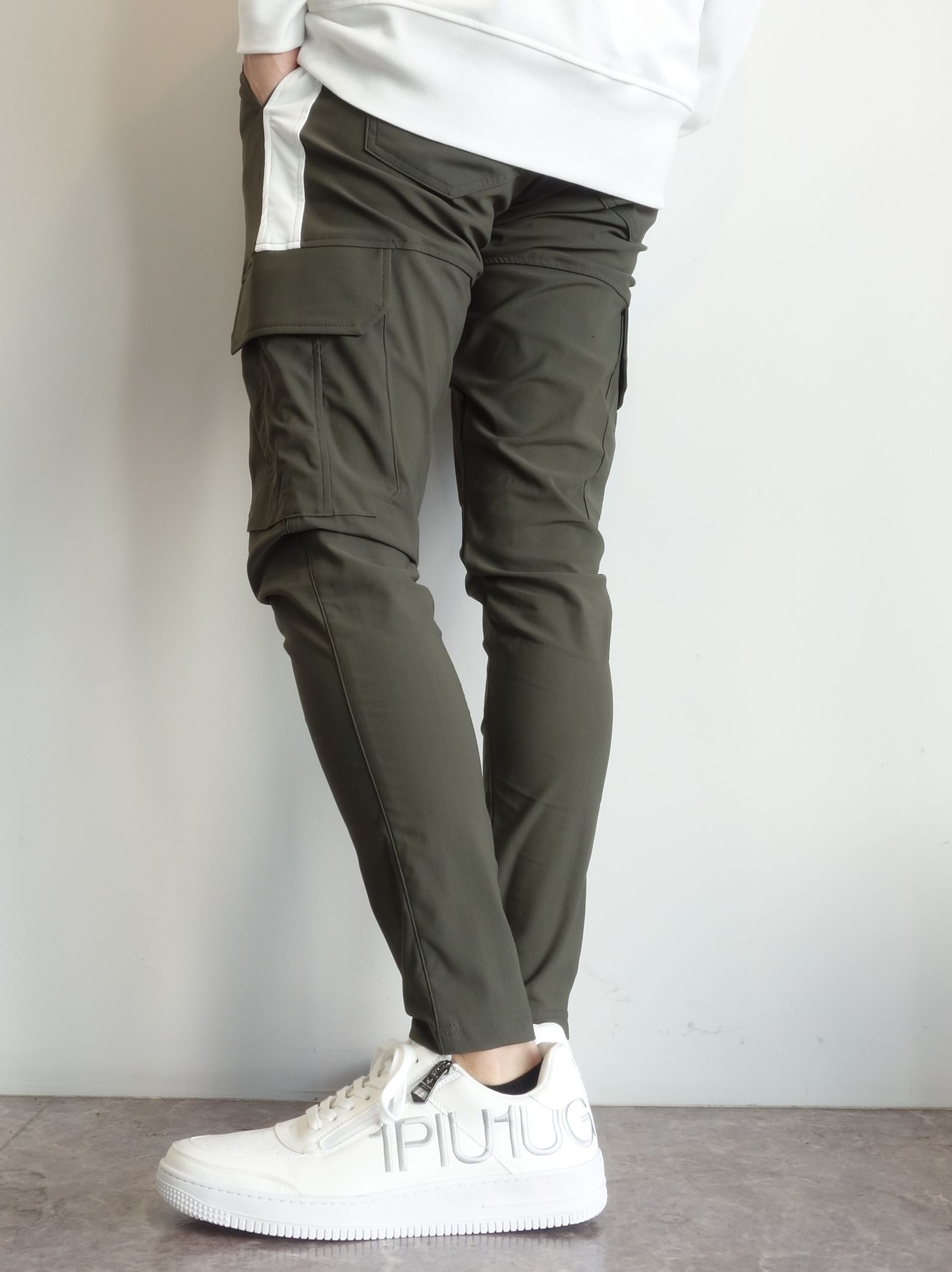 DARRELL CARGO PT / BASIC-ST-010 / ナイロン ラインカーゴパンツ / カーキ (2月下旬入荷予定)