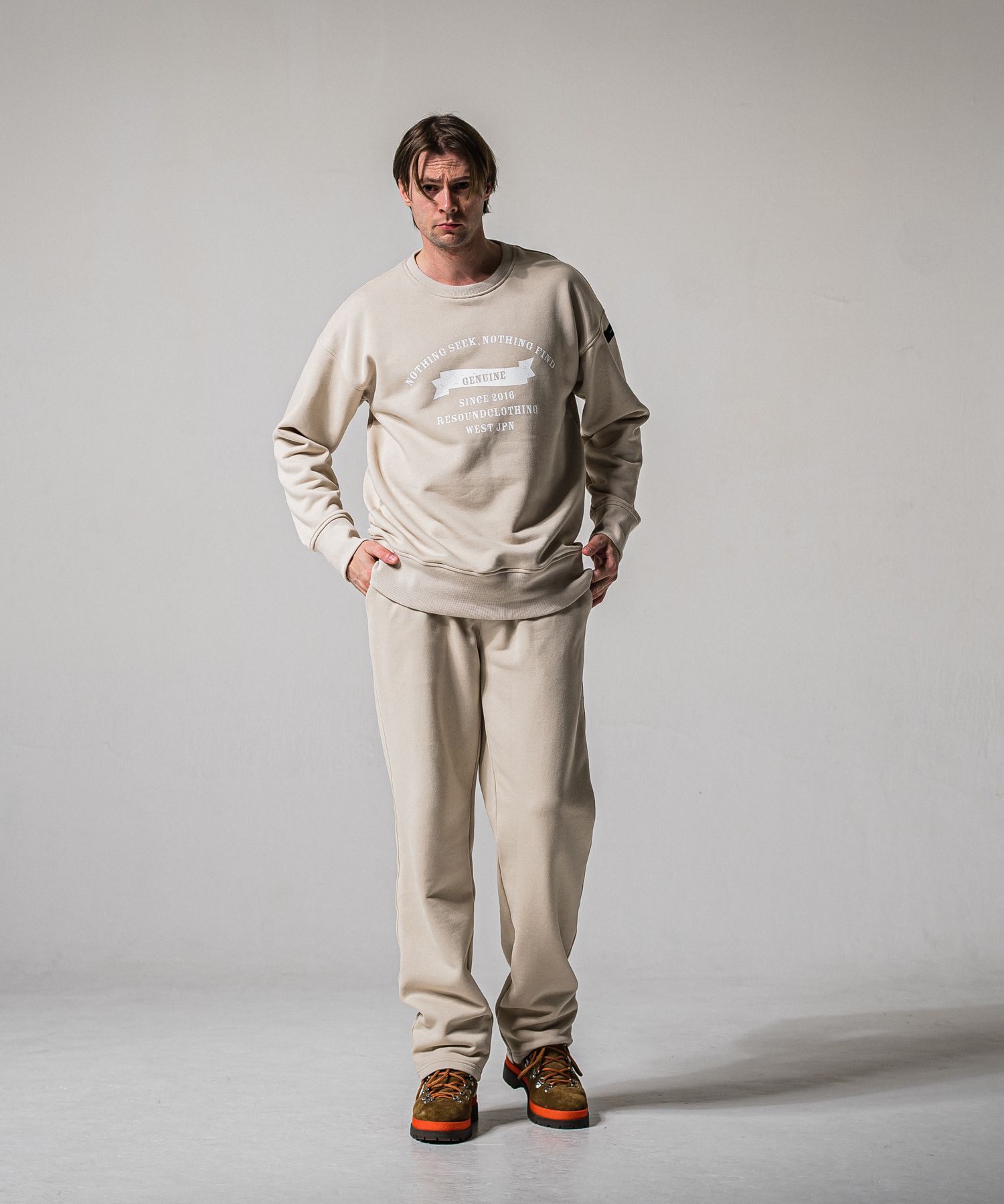 HF URAKE WIDE TUCK PANTS / RC39-ST-016WT / 高機能スウェットワイドタックパンツ / グレージュ (1月中旬入荷予定)