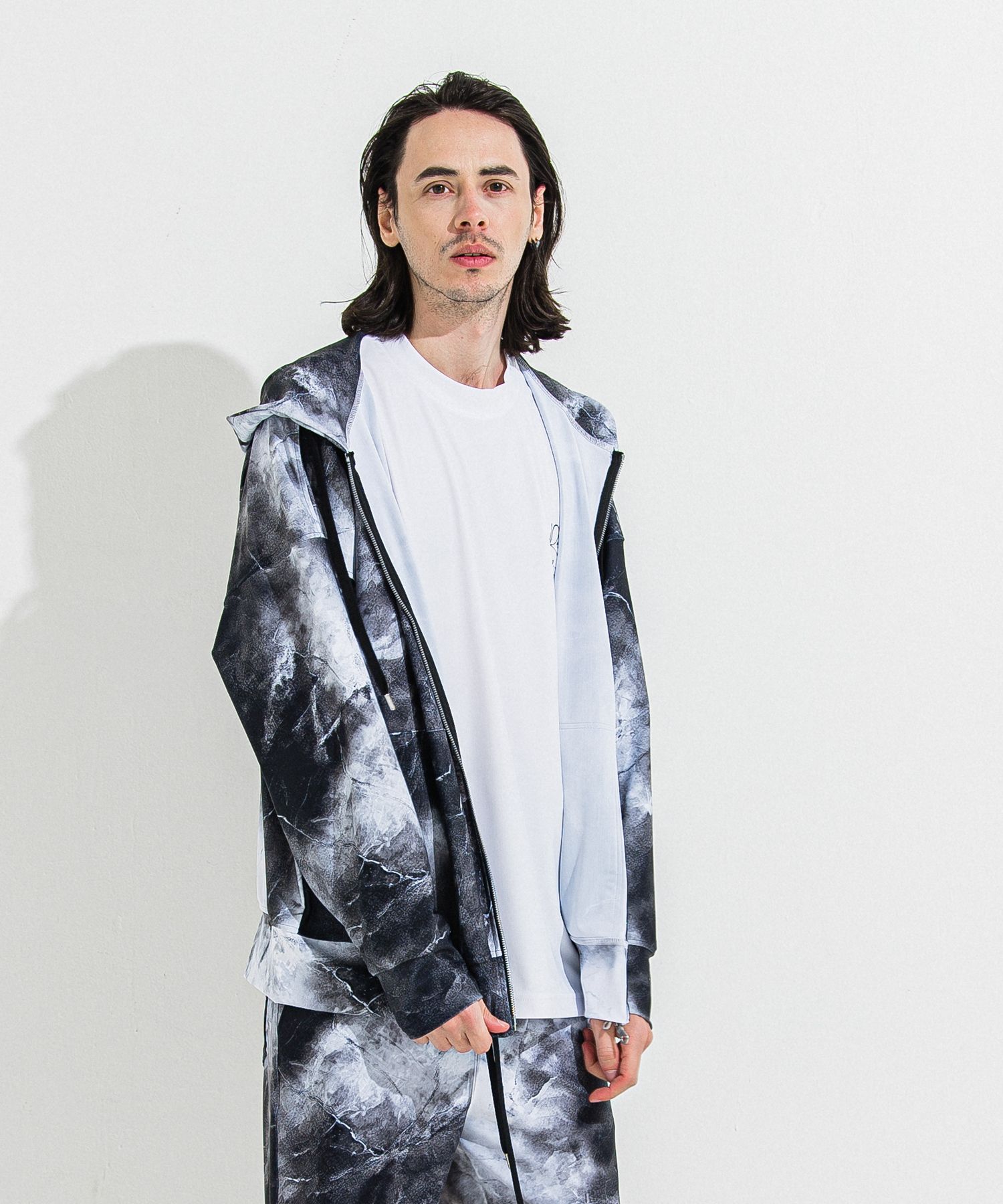 RUSH OVER ZIPUP HOODIE / RC36-C-001 / ラッシュガードパーカー / マーブルブラック