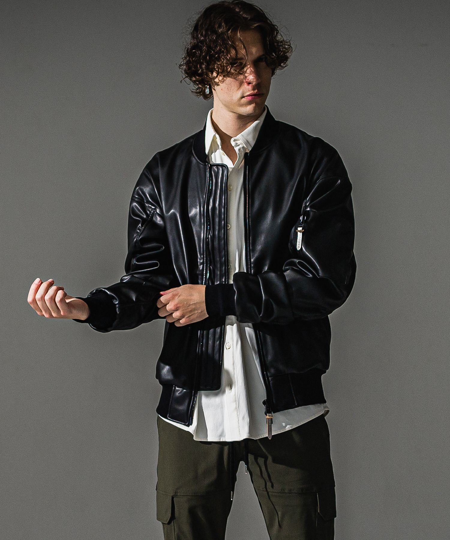 DAVID JACKET / RC41-JK-003 / MA-1 / ブラックレザー (9月下旬入荷予定)