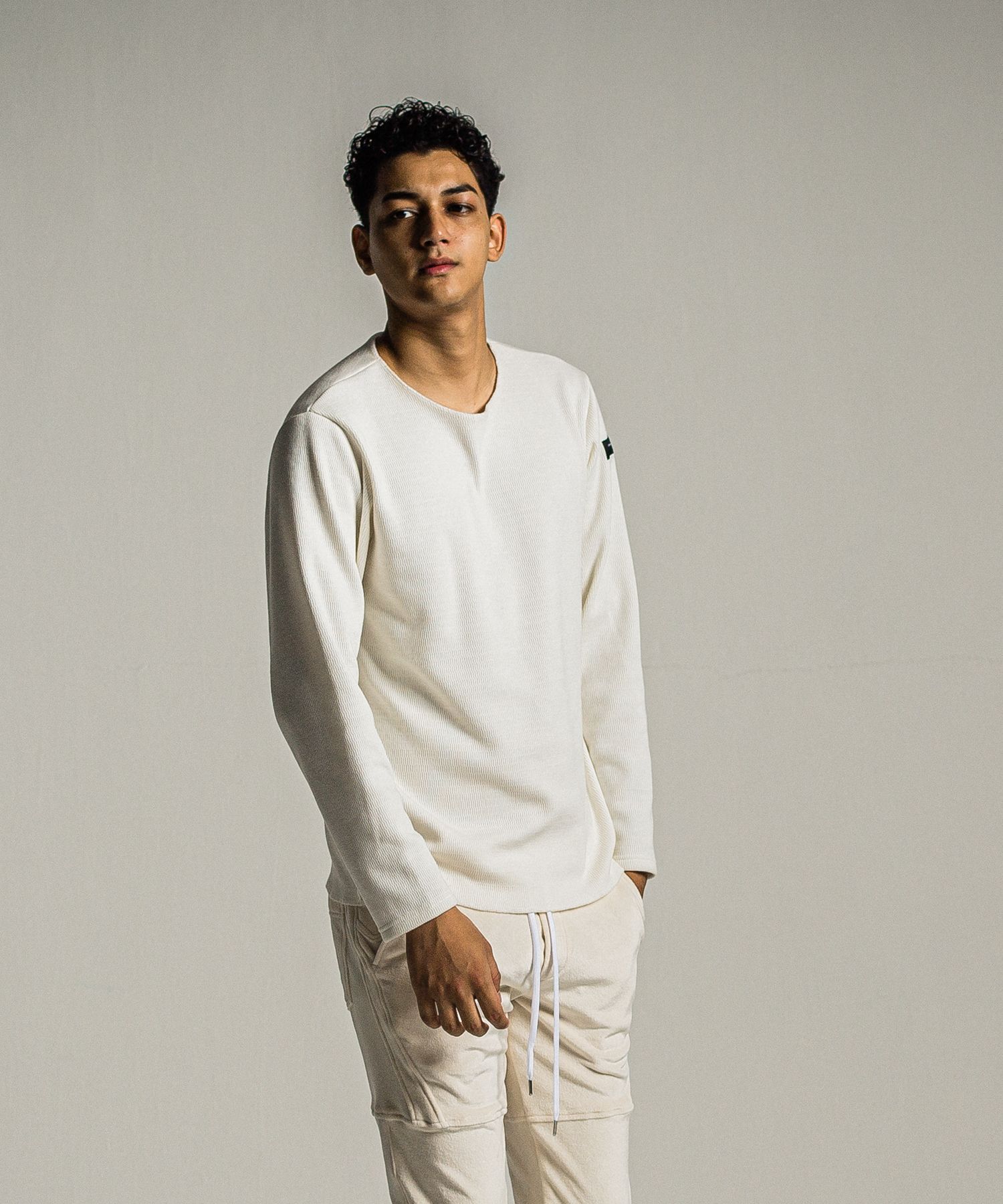 VELOURS FLEECE NEO THERMAL / RC34-C-001 / 裏起毛サーマルロングTシャツ / ホワイト