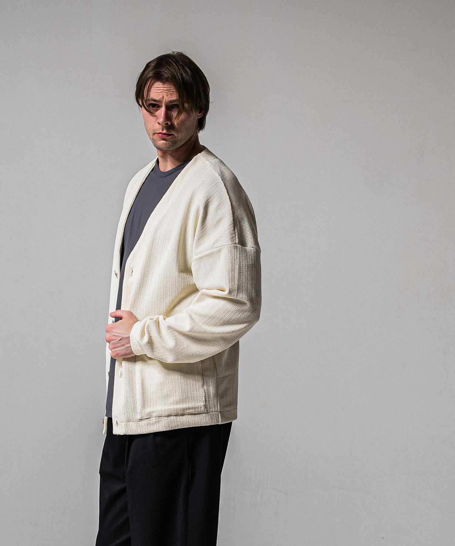 BLISTER KNIT C/D / RC39-C-005 / ブリスターニットカーディガン / オフホワイト (1月下旬入荷予定)