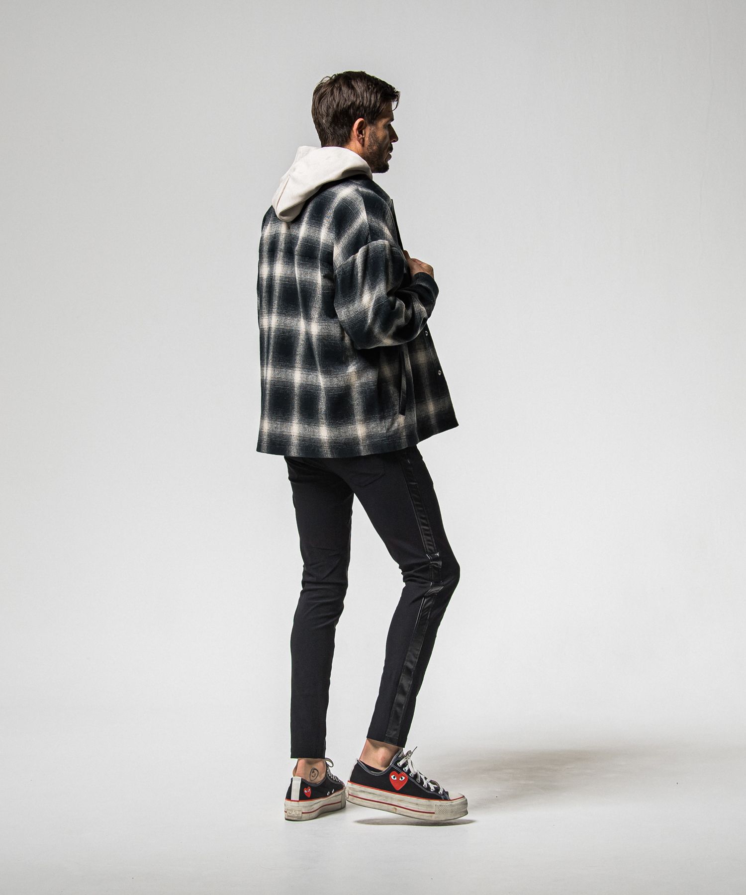 FLANNEL CHECK JK / RC38-JK-007 / フランネルチェックCPOジャケット / ブラック (10月中旬入荷予定)
