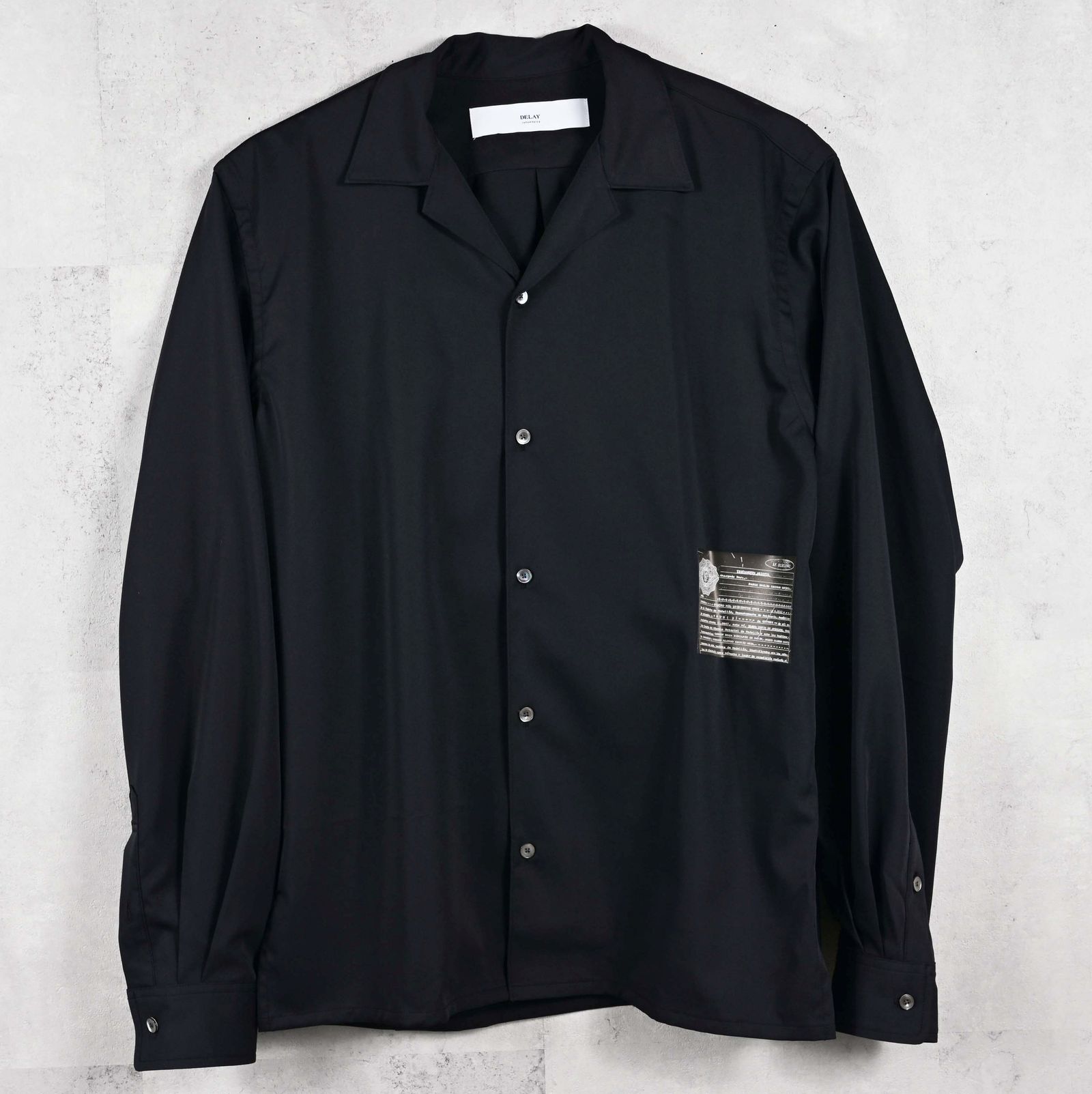 WILL SHIRTS / DP1-SH-001 / ウィルプリントオープンカラーシャツ / ブラック (3月中旬入荷予定)