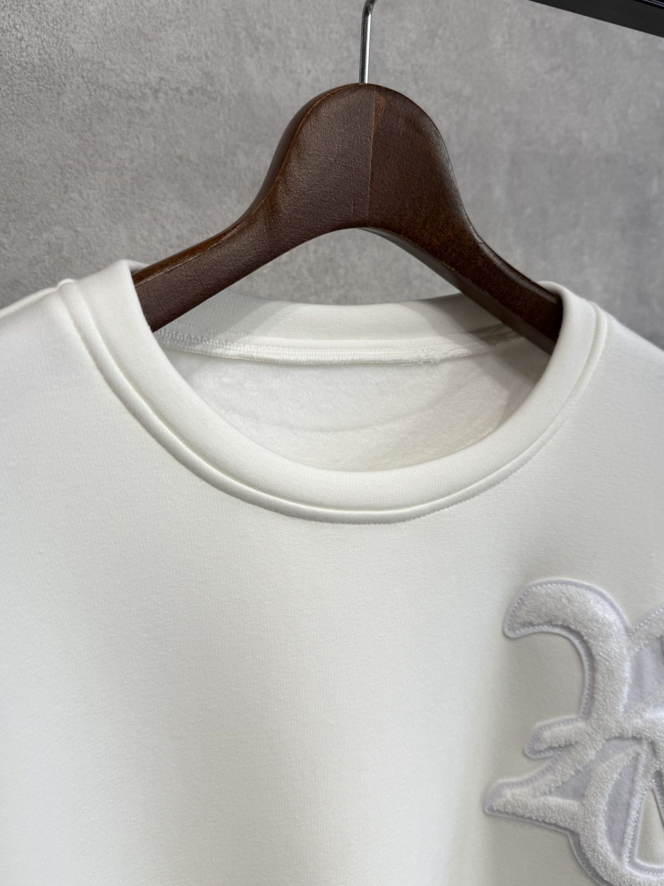 RC CHENILLE VELOURS FLEECE DROP TRAINER / RC38-C-004 / 裏起毛刺繍ワッペントレーナー / ホワイト