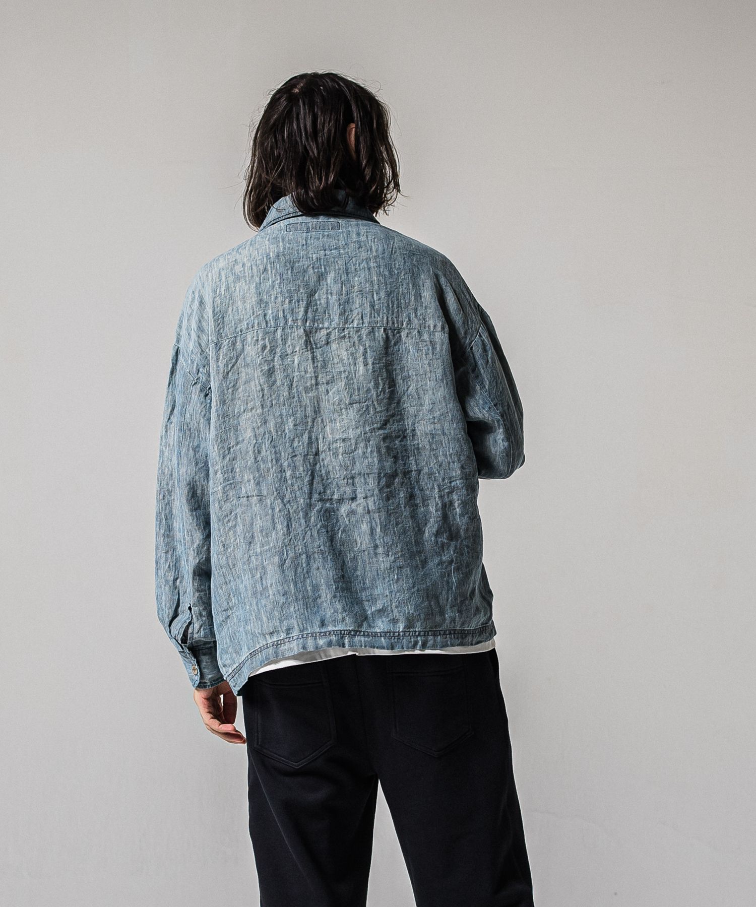 INDIGO LINEN JACK SHIRT / RC39-JK-007 / インディゴリネンシャツジャケット / ライトインディゴ (3月上旬入荷予定)
